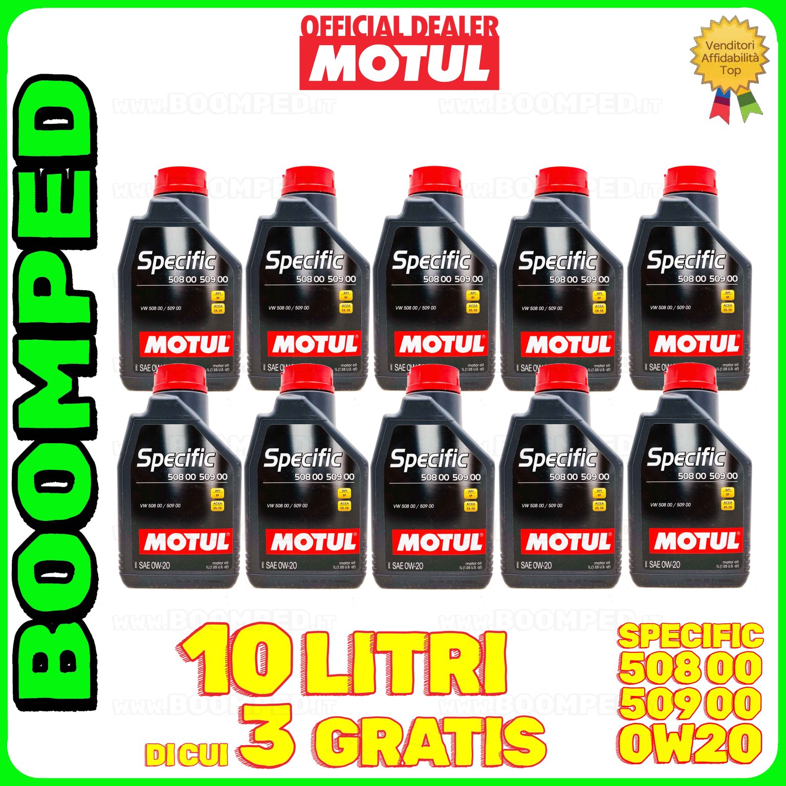 10 litri MOTUL SPECIFIC 508 00 509 00 0W-20 olio motore auto ACEA C5 API SP 10MO65