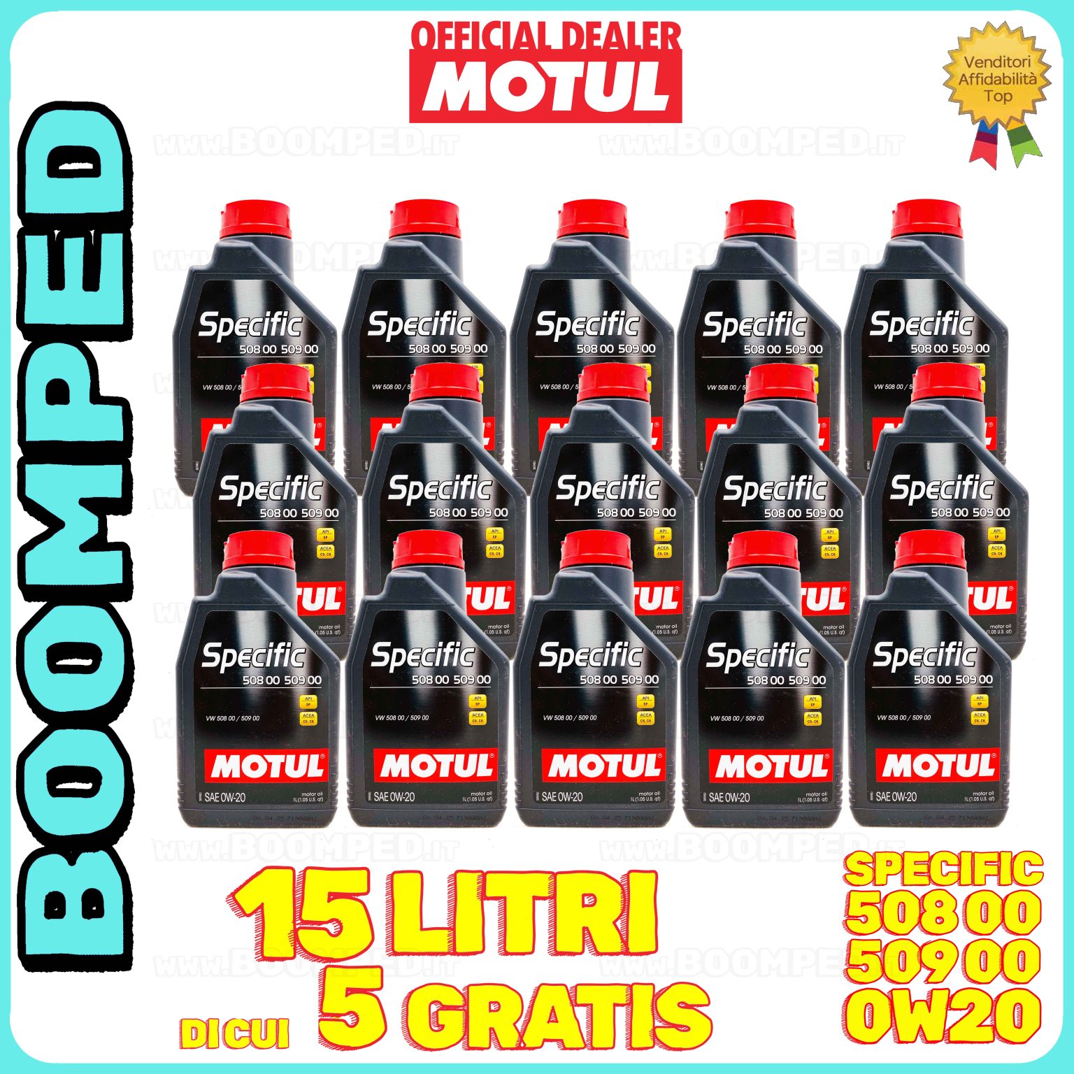 15 litri MOTUL SPECIFIC 508 00 509 00 0W-20 olio motore auto ACEA C5 API SP 15MO65