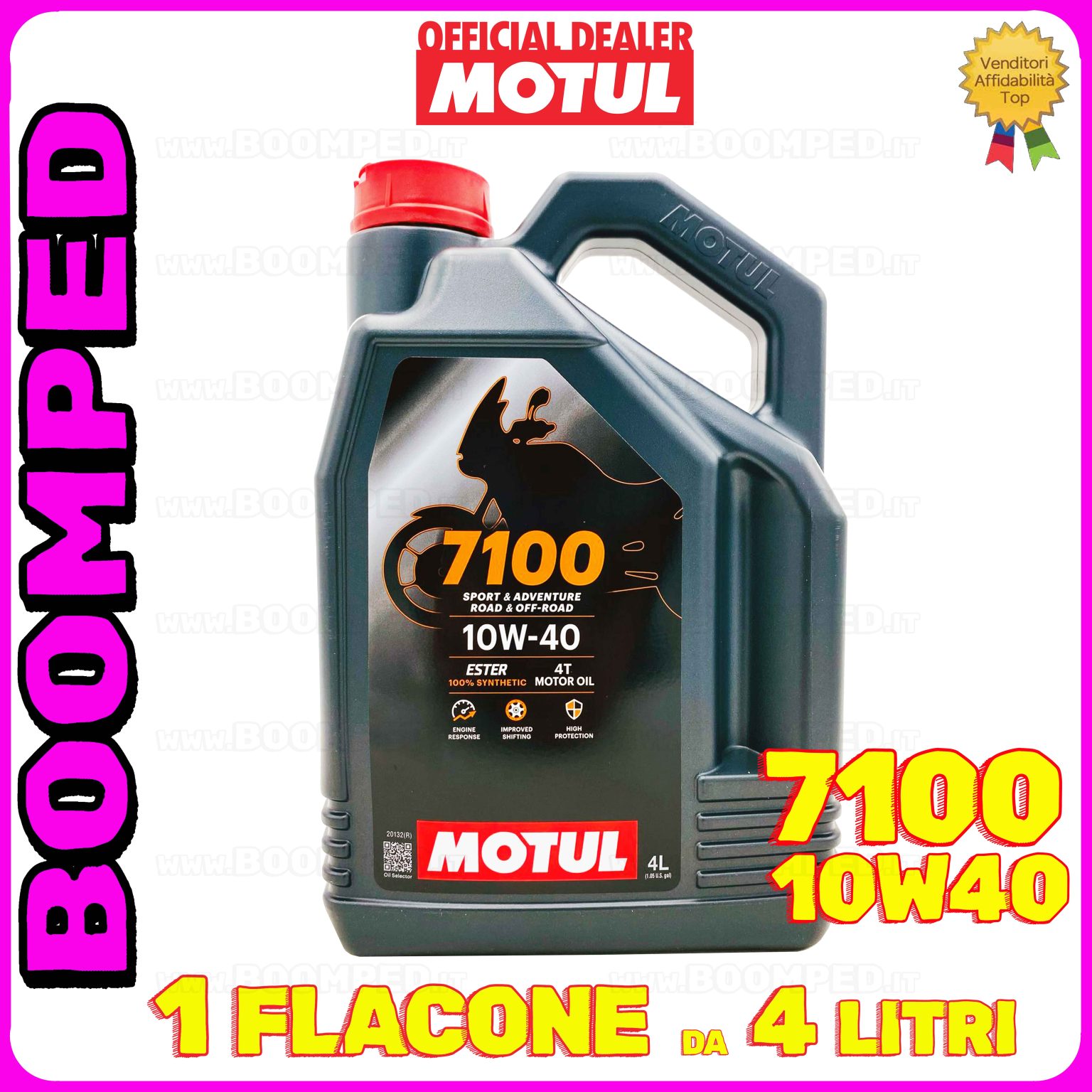 4 litri (TANICA) MOTUL 7100 10W-40 4T olio motore moto sintetico API SN / JASO MA2 MO61