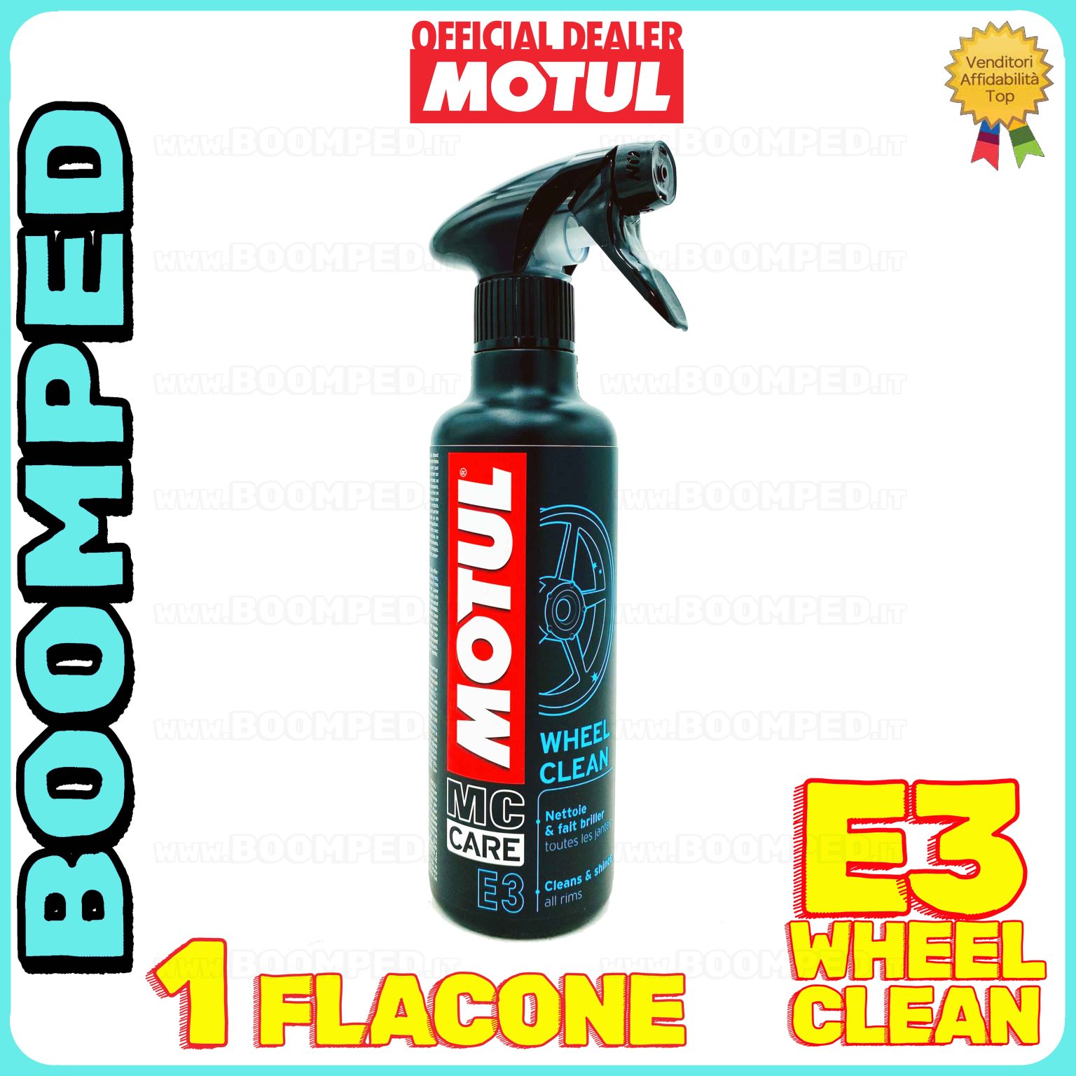 1 flacone MOTUL MC CARE E3 WHEEL CLEAN spray pulitore cerchi moto 400ml MO63