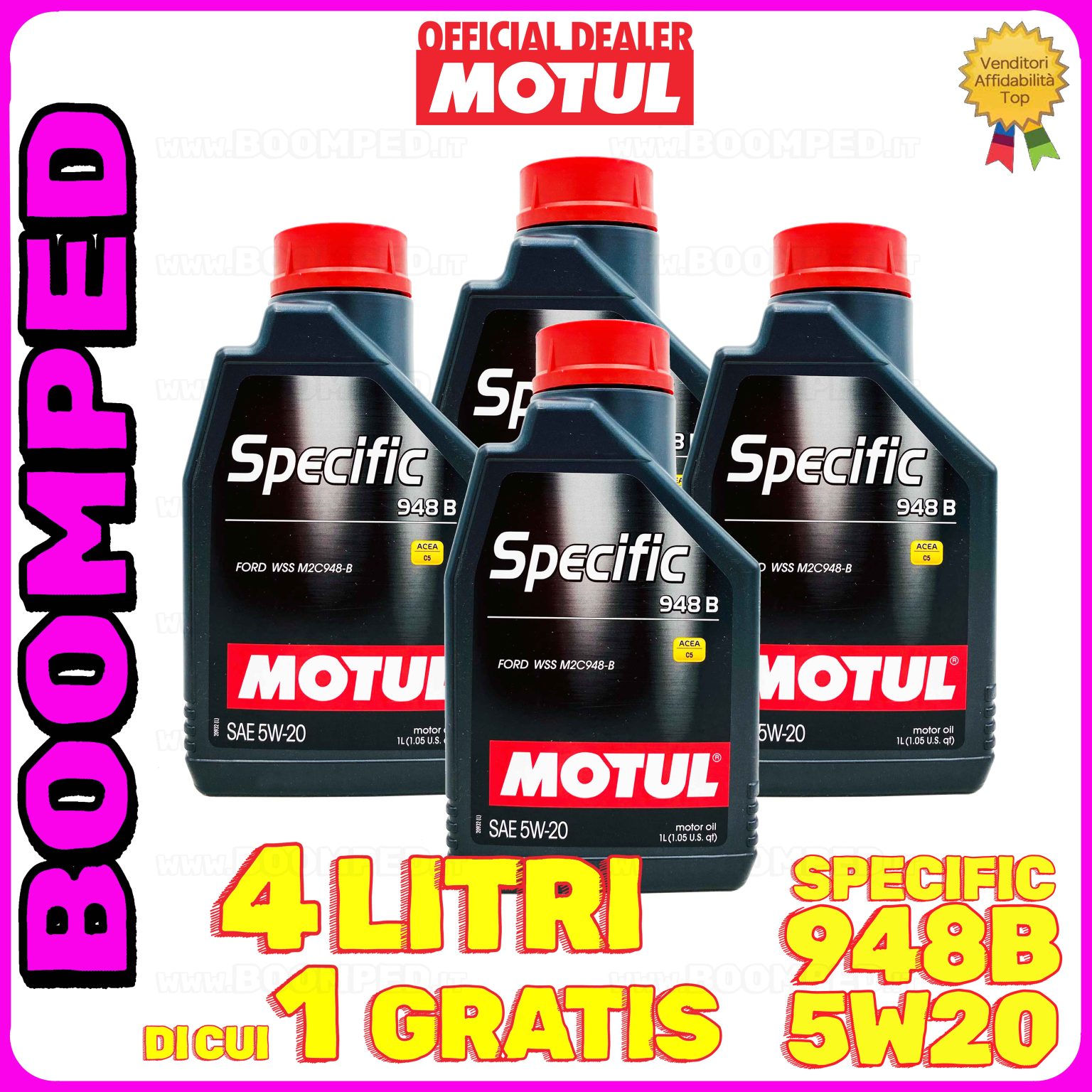 4 litri MOTUL SPECIFIC 948B 5W-20 olio motore auto ACEA C5 API SN 04MO68