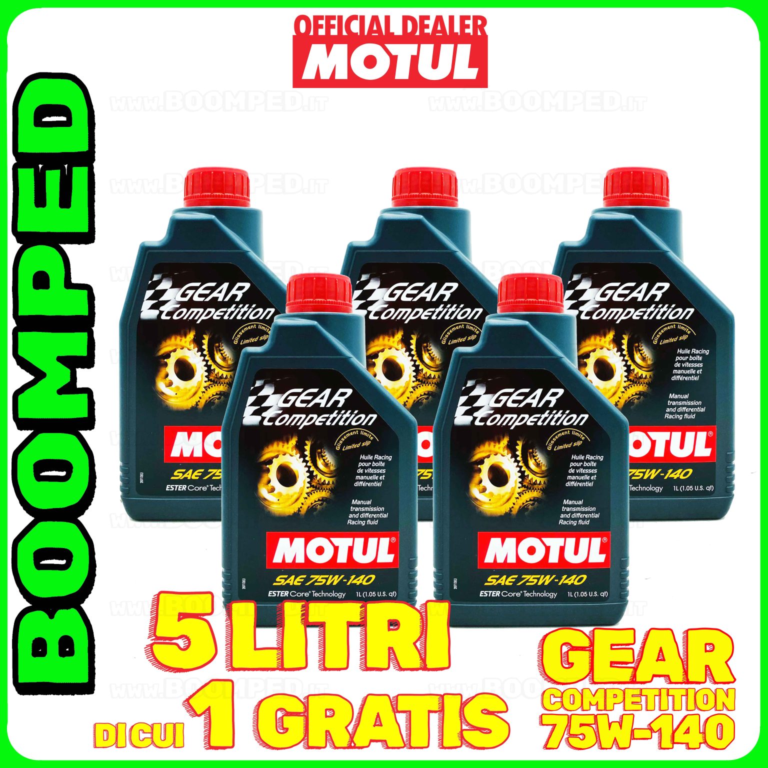 5 litri MOTUL GEAR COMPETITION 75W-140 olio trasmissione differenziale GL-5 05MO62