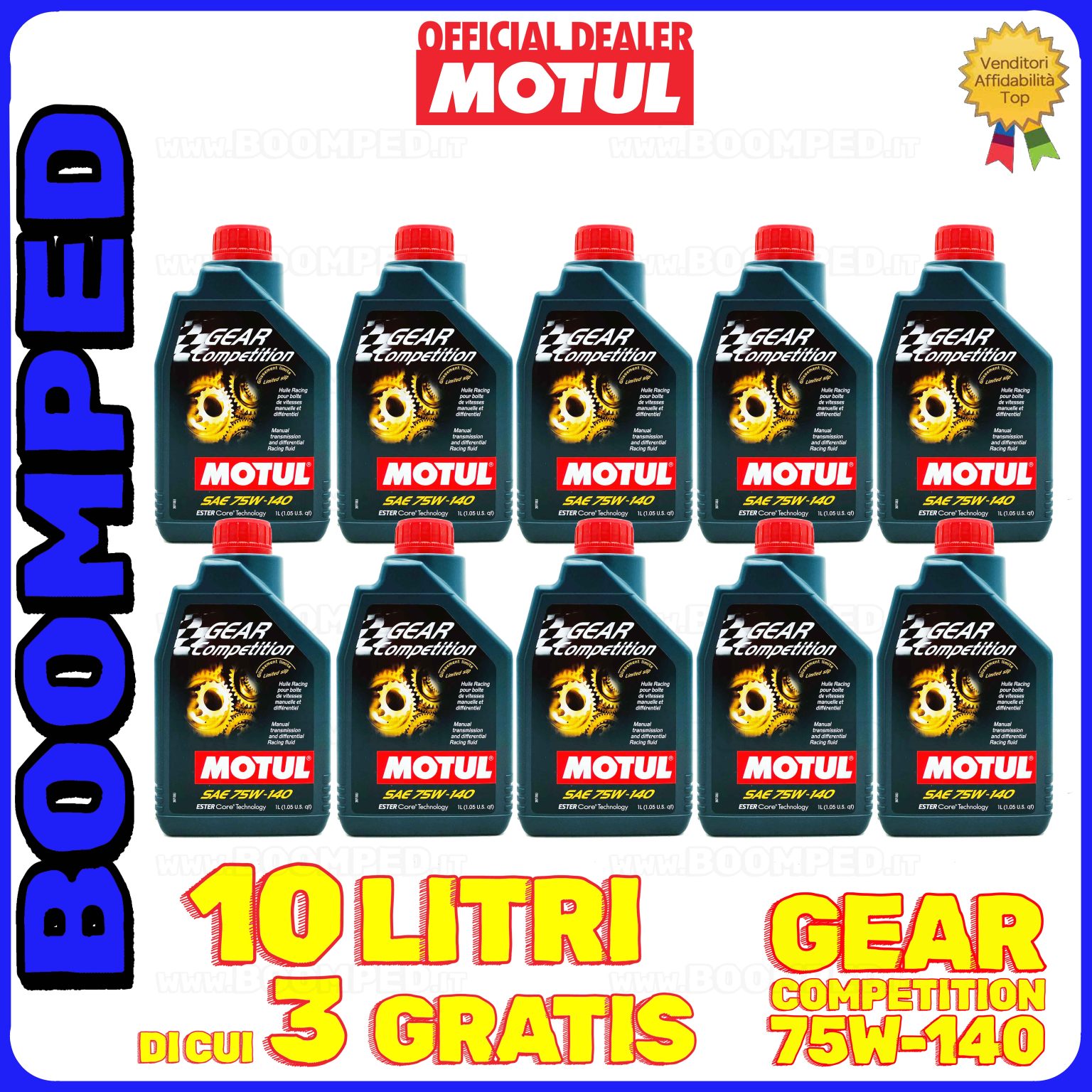 10 litri MOTUL GEAR COMPETITION 75W-140 olio trasmissione differenziale GL-5 10MO62