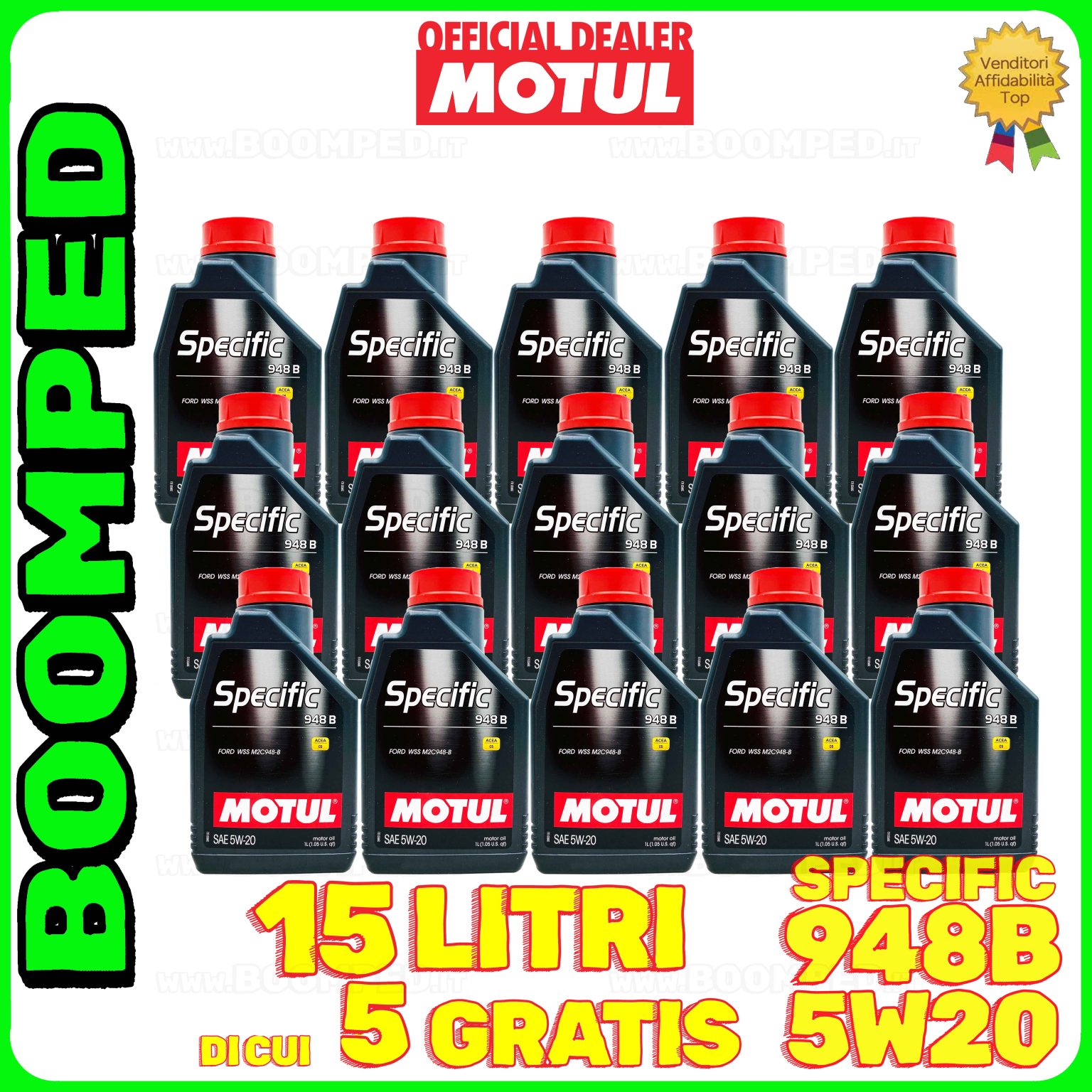 15 litri MOTUL SPECIFIC 948B 5W-20 olio motore auto ACEA C5 API SN 15MO68