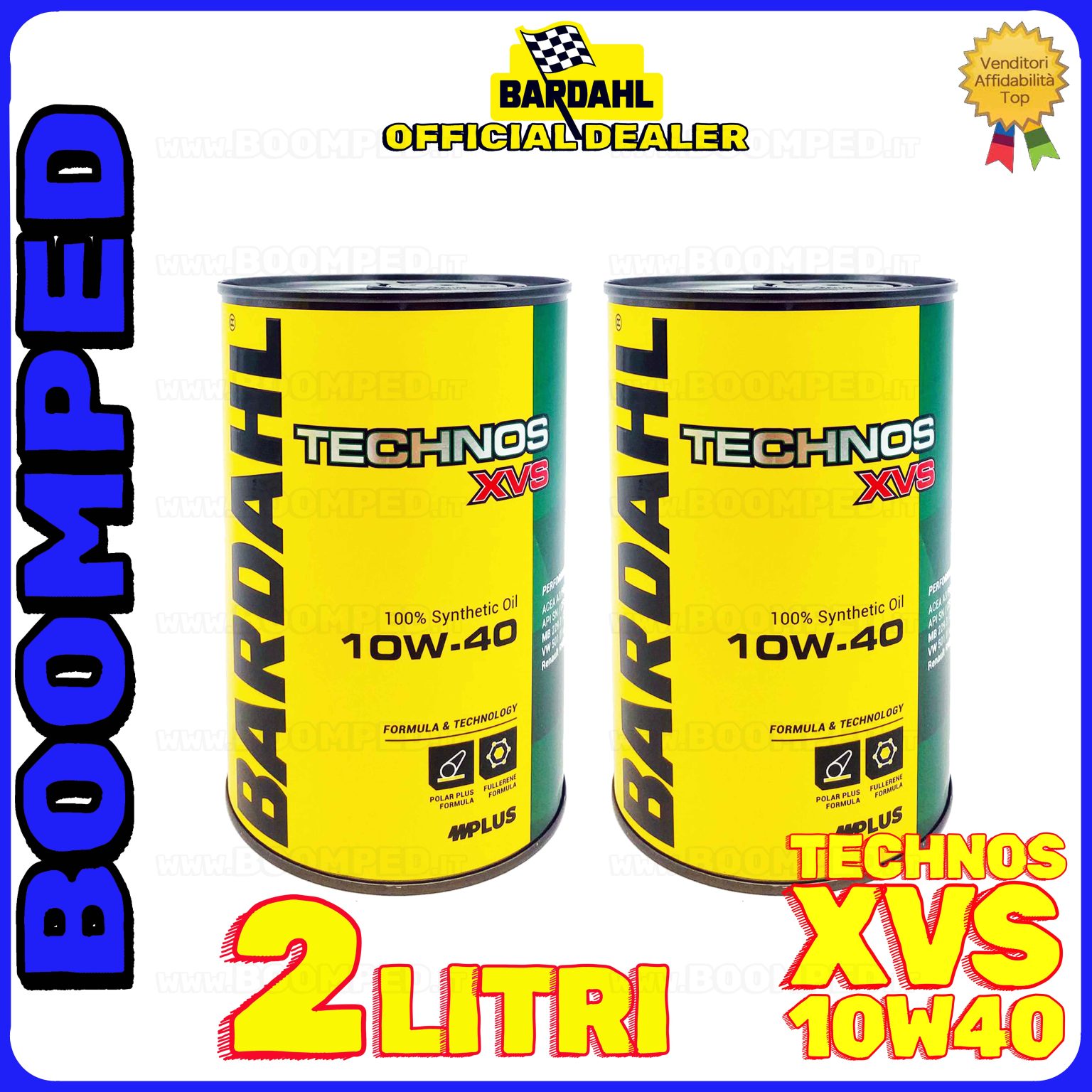 2 litri BARDAHL TECHNOS XVS 10W-40 olio motore auto sintetico ACEA A3/B4 API SN/CF 02BD30