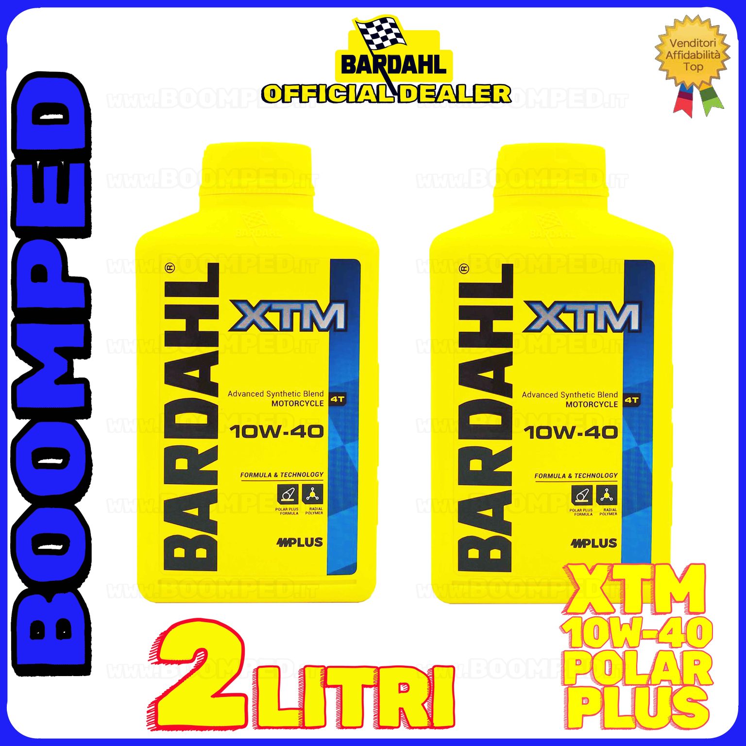 2 litri OLIO MOTORE BARDAHL XTM POLAR PLUS 10W-40 moto scooter 4T 100% sintetico 02BD08