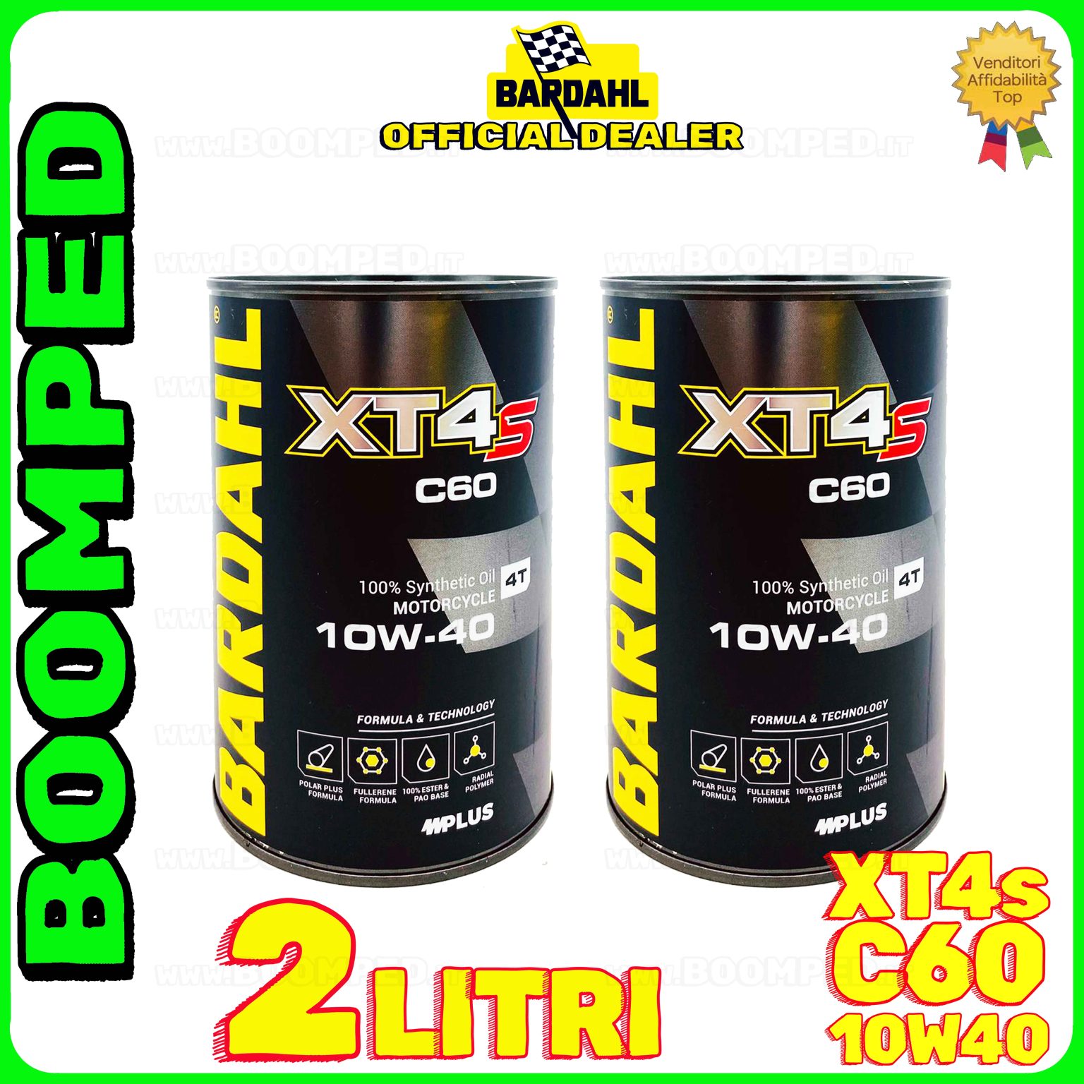 2 litri BARDAHL XT4s C60 10W-40 olio motore mot sintetico API SN, JASO MA / MA2 02BD32