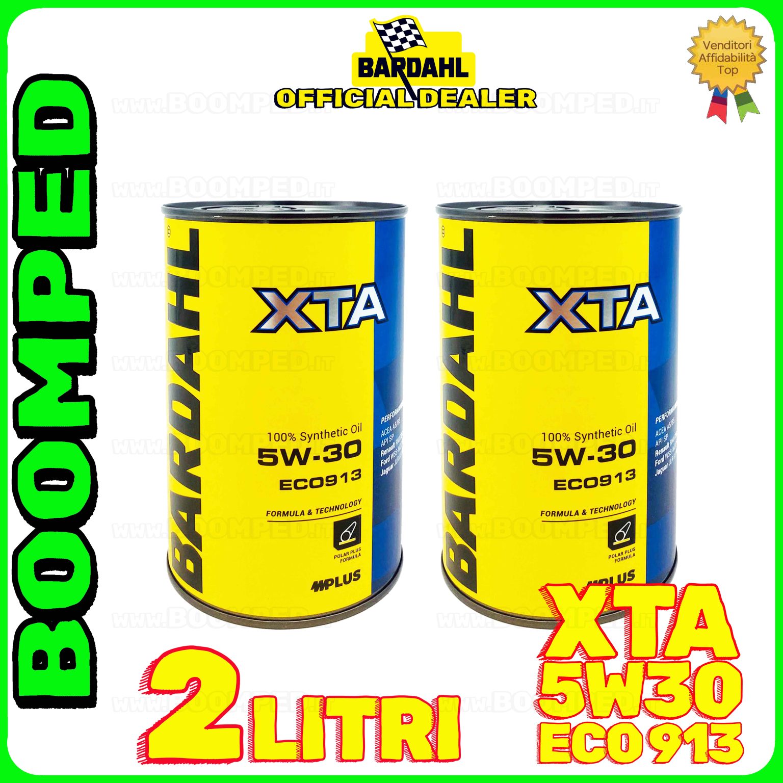 2 litri BARDAHL XTA ECO913 5W-30 OLIO MOTORE AUTO SINTETICO A5 B5 SP (latta 1 LT) 02BD35