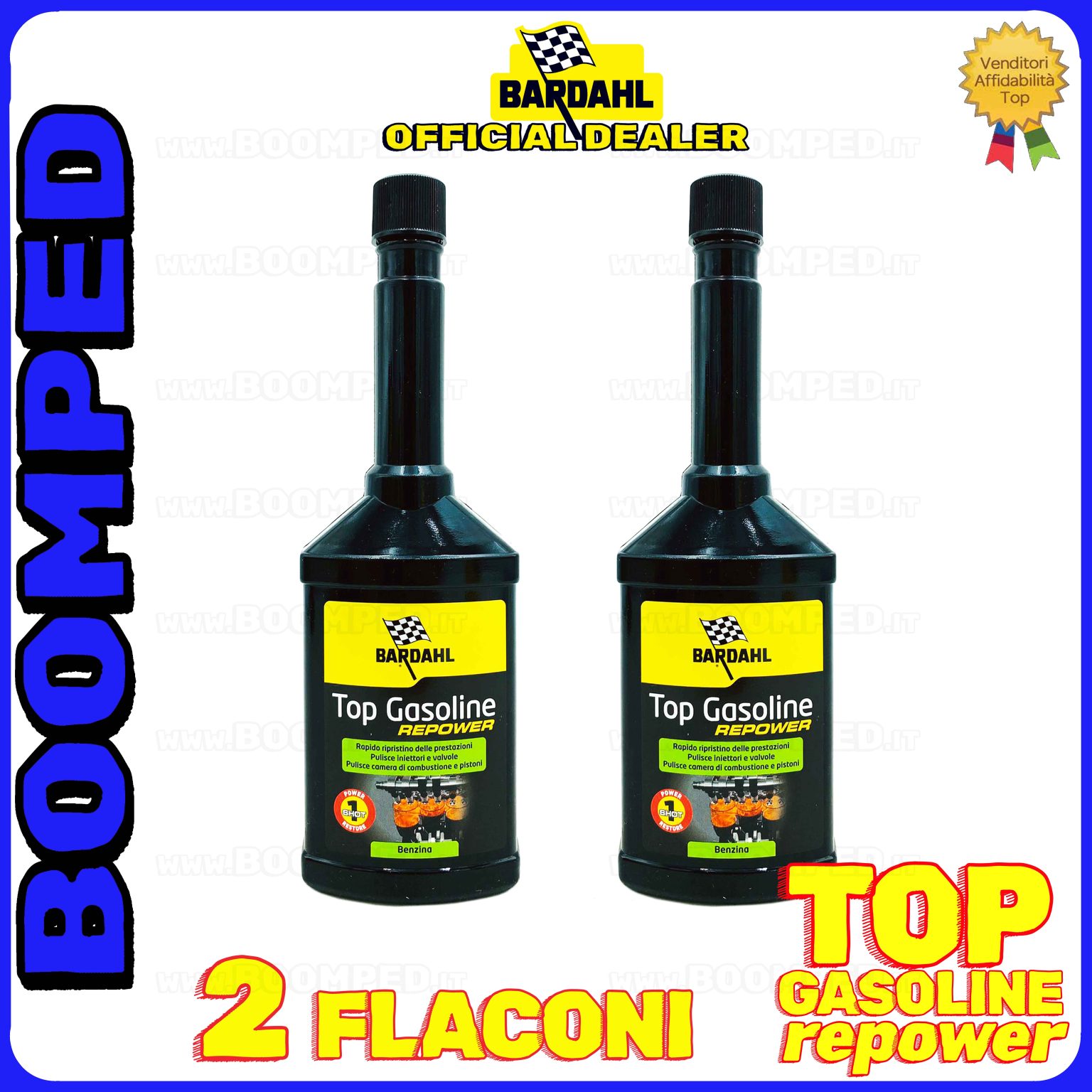 2 flaconi 250ml ADDITIVO BARDAHL TOP GASOLINE REPOWER pulitore iniettori riduce consumi motori benzina auto 02BD43