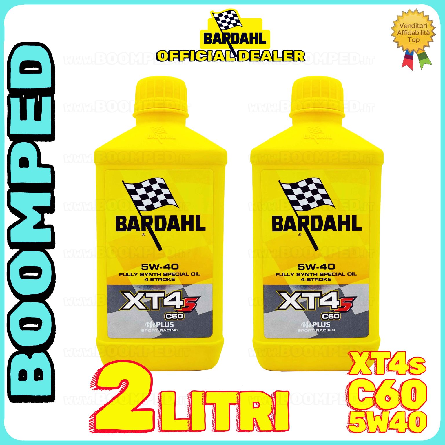 2 litri BARDAHL XT4s C60 5W-40 olio motore moto sintetico API SN, JASO MA / MA2 02BD52