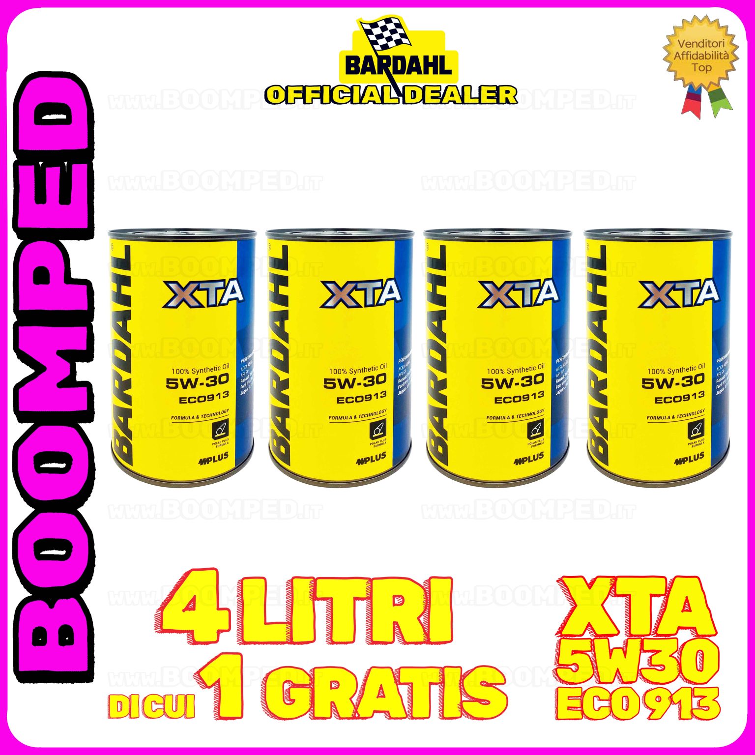 4 litri BARDAHL XTA ECO913 5W-30 OLIO MOTORE AUTO SINTETICO A5 B5 SP (latta 1 LT) 04BD35