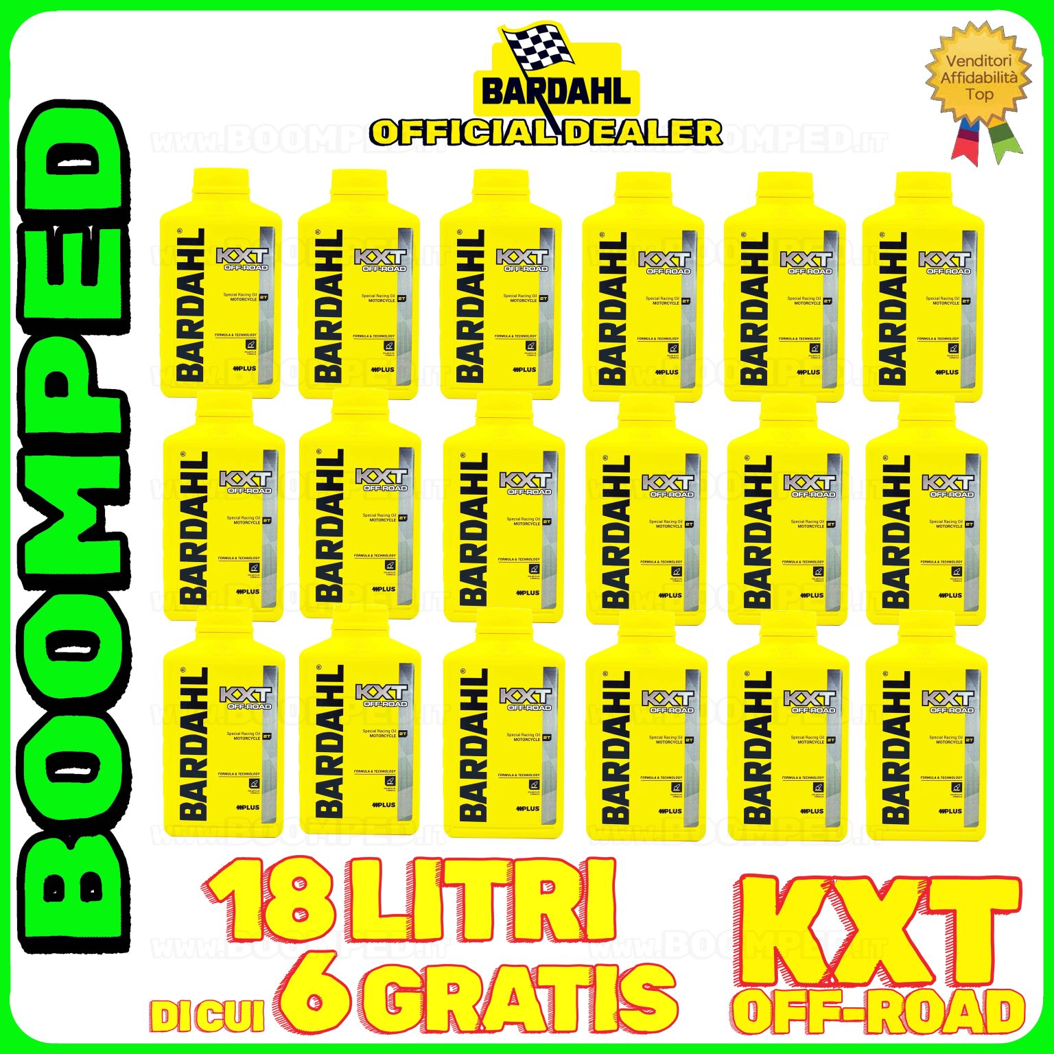 18 litri OLIO MOTORE SPECIALE BARDAHL KXT OFF ROAD per miscela moto cross 2T 100% sintetico 18BD16