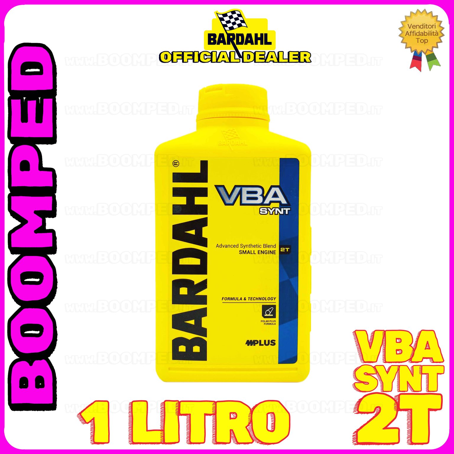 1 litro OLIO MOTORE BARDAHL VBA Synt per miscela moto scooter 2T 100% sintetico BD01