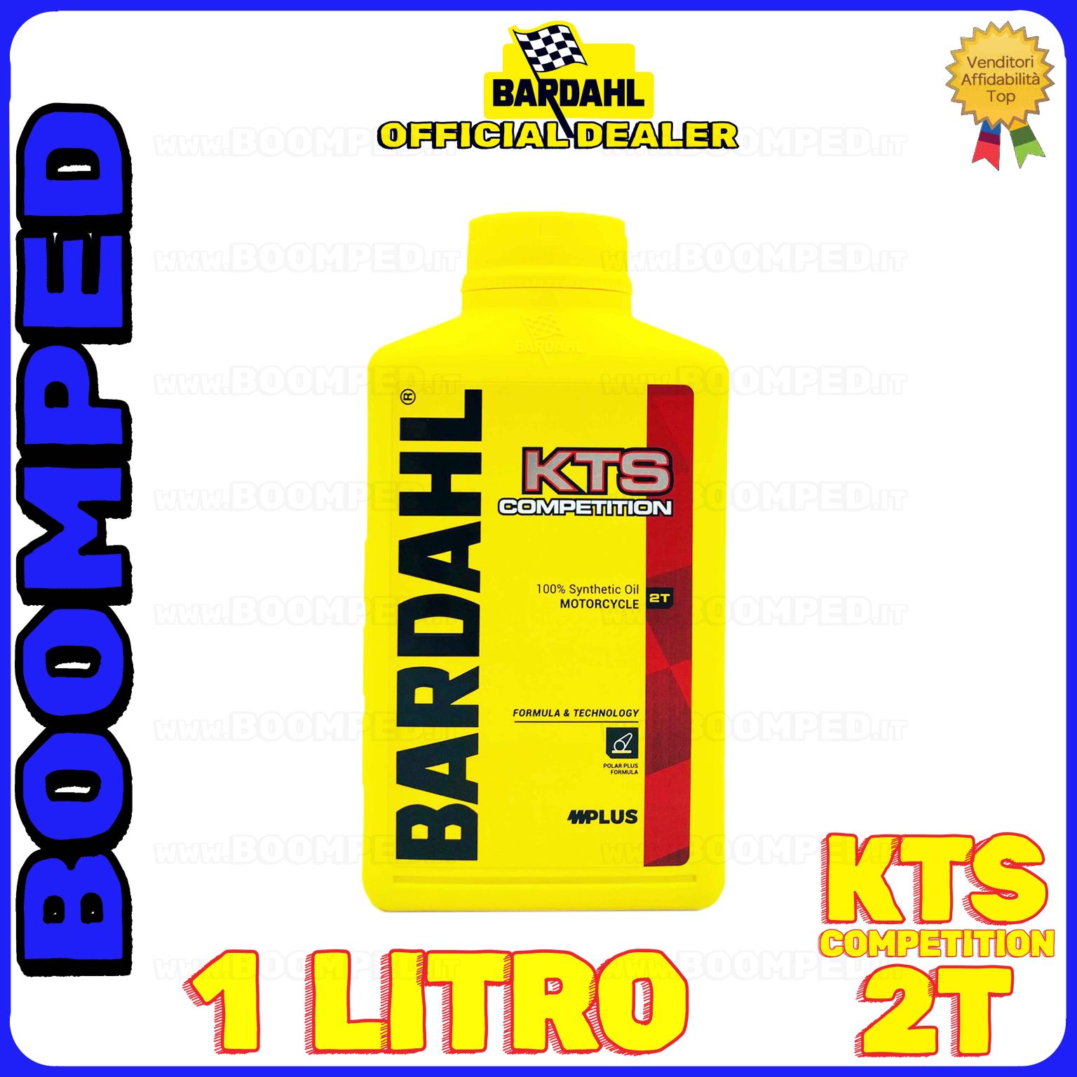 1 litro OLIO MOTORE BARDAHL KTS COMPETITION per miscela moto scooter 2T 100% sintetico BD04