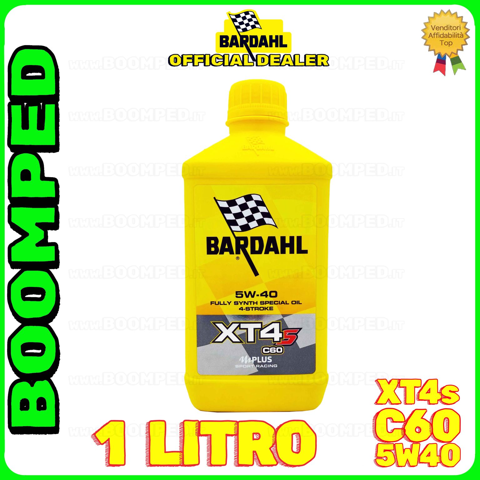1 litro BARDAHL XT4s C60 5W-40 olio motore moto sintetico API SN, JASO MA / MA2 BD52