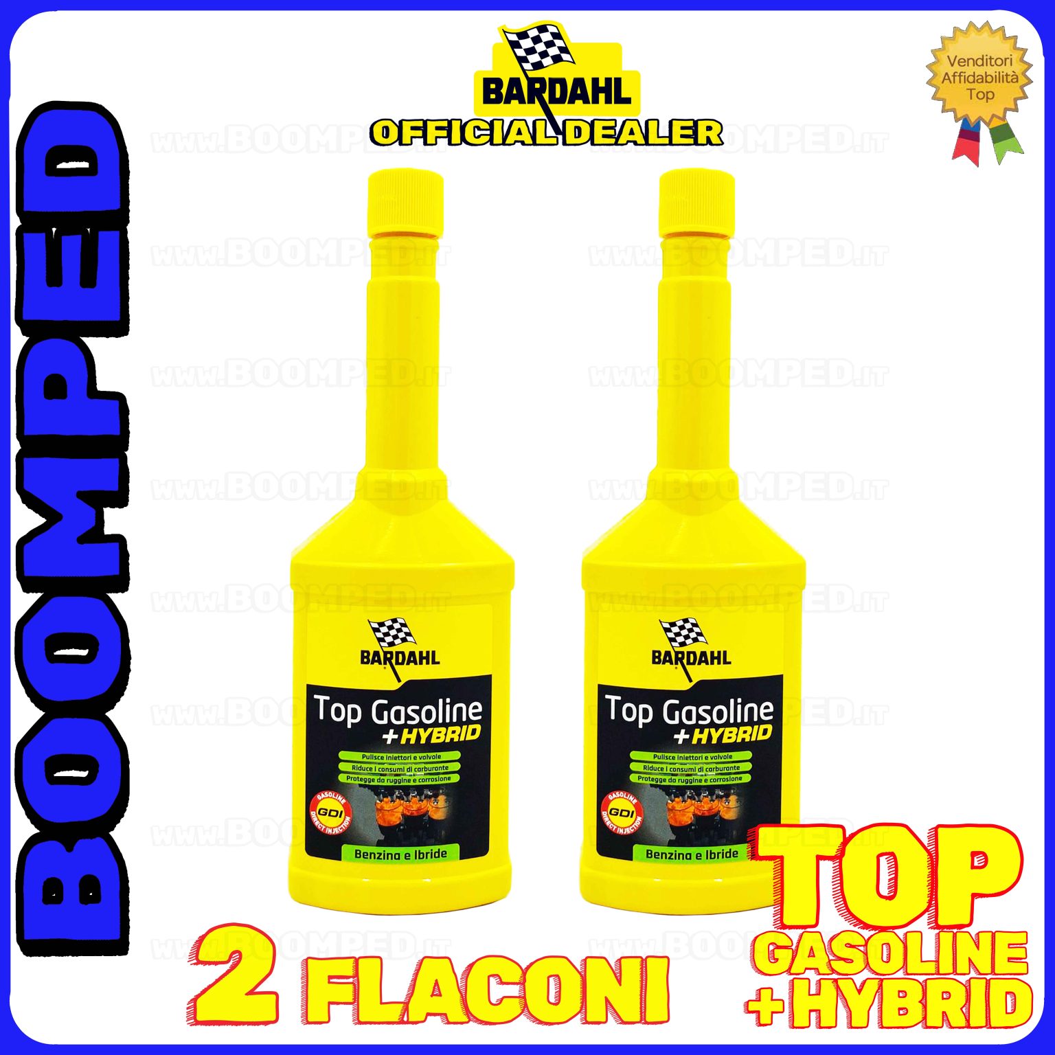 2 flaconi 250ml BARDAHL TOP GASOLINE HYBRID additivo pulizia motore auto benzina ibride 02BD47