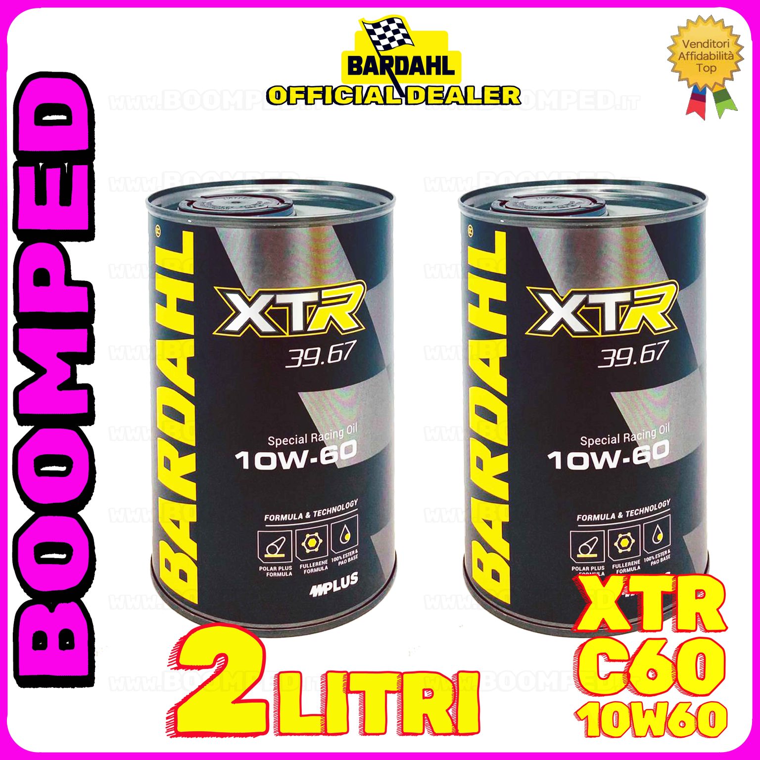 2 litri BARDAHL XTR 39.67 RACING C60 10W-60 olio motore auto sintetico USO PISTA 02BD56