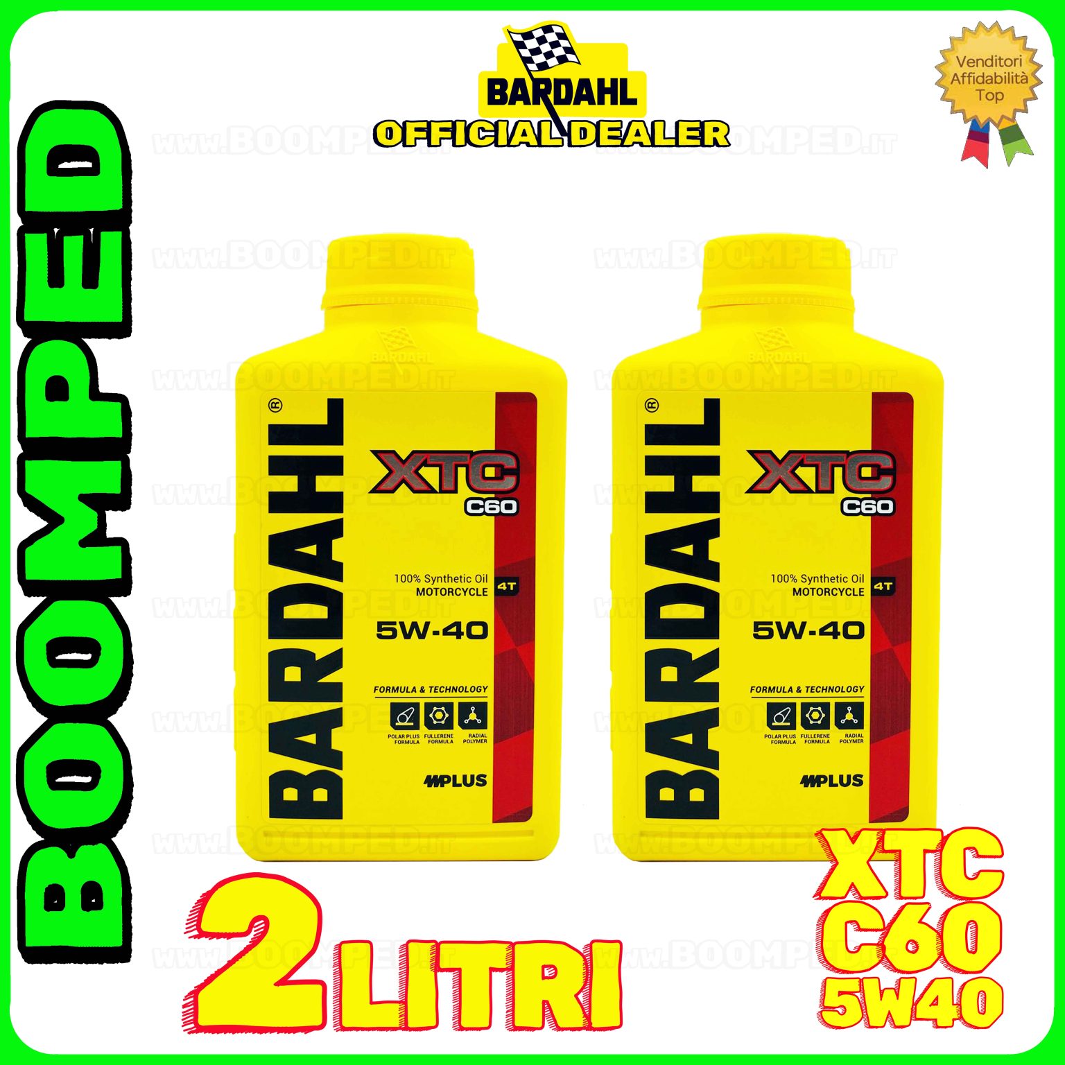 2 litri BARDAHL XTC C60 5W-40 olio motore moto sintetico API SN / JASO MA-MA2 02BD57