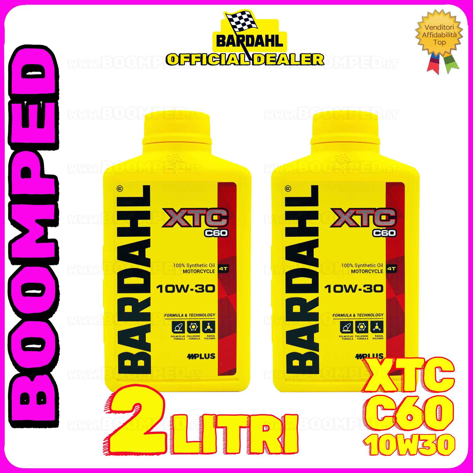 2 litri BARDAHL XTC C60 10W-30 olio motore moto sintetico API SN / JASO MA-MA2 02BD58