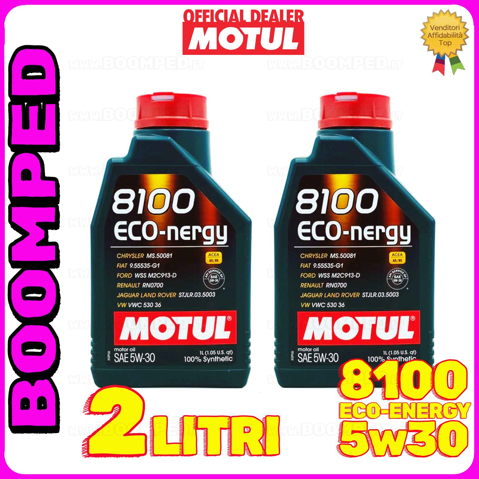 2 litri MOTUL 8100 ECO-NERGY 5W-30 olio motore auto A5/B5 SP 02MO71