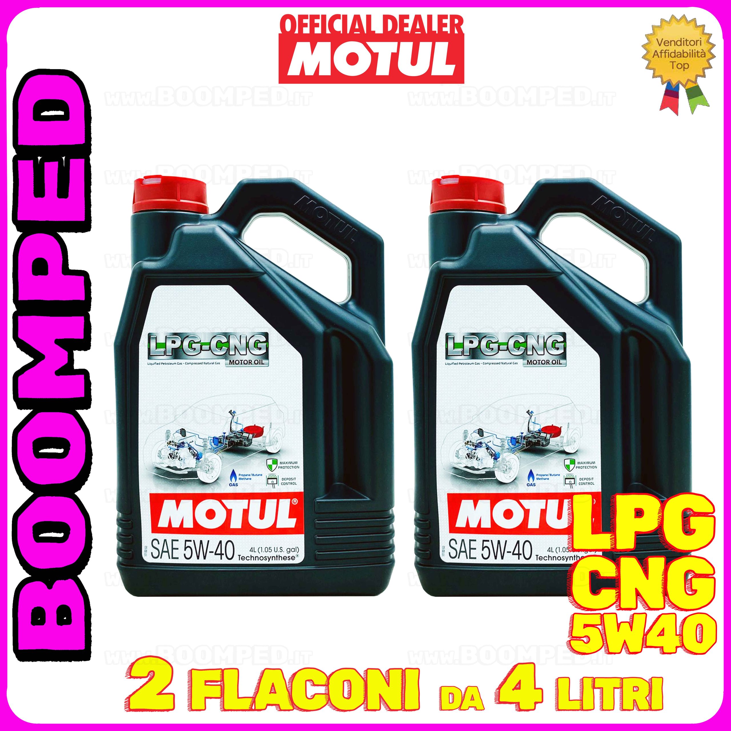 8 litri (2 TANICHE) MOTUL LPG-CNG 5W-40 olio motore auto GPL METANO BI-FUEL 02MO76