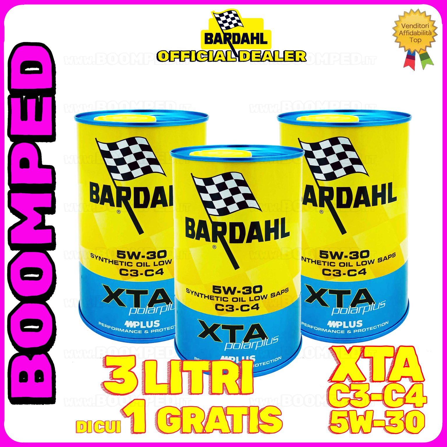 3 litri BARDAHL XTA 5W-30 C3 C4 olio motore auto sintetico Renault RN0720, MB 229.31 / 229.51 / 226.51 03BD55