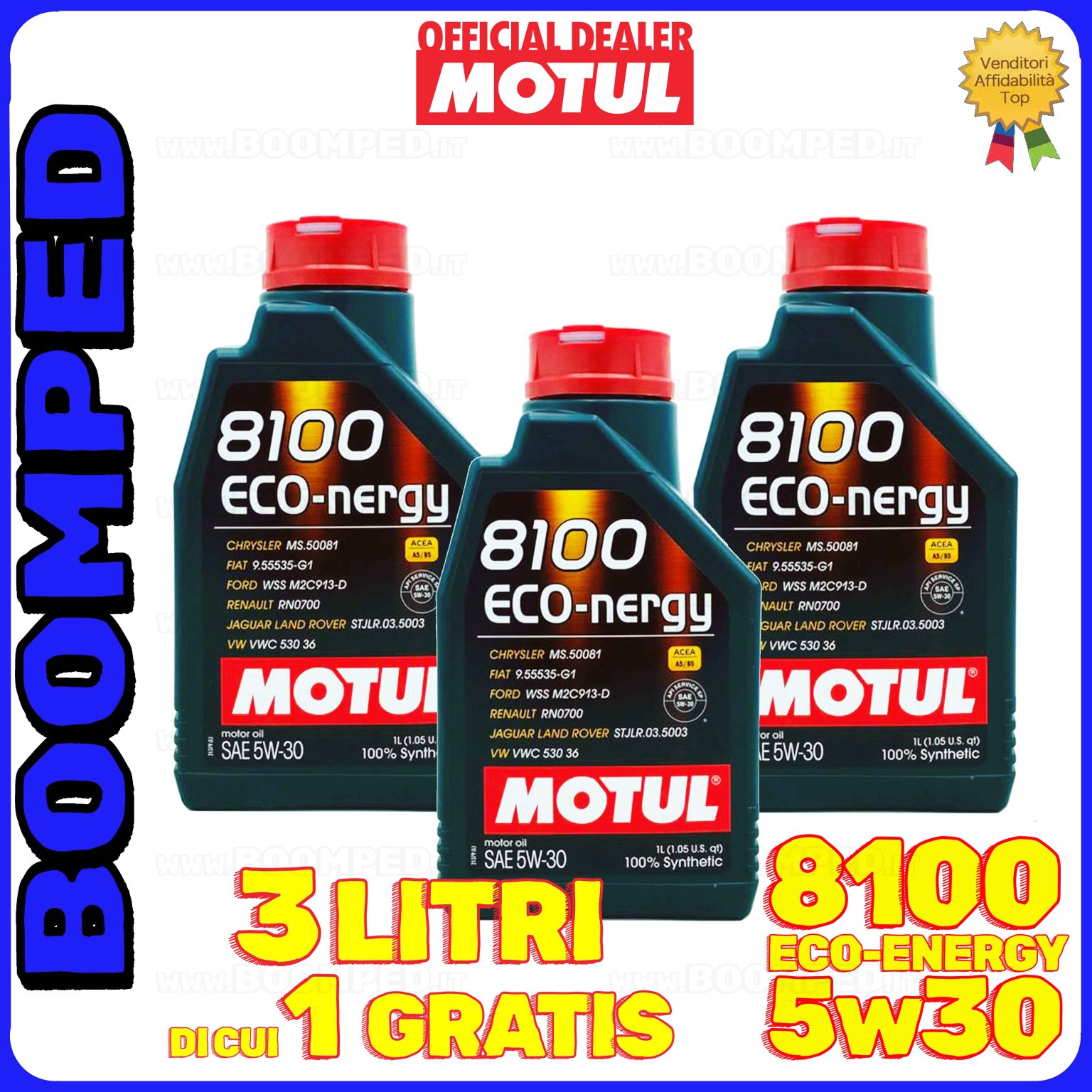 3 litri MOTUL 8100 ECO-NERGY 5W-30 olio motore auto A5/B5 SP 03MO71