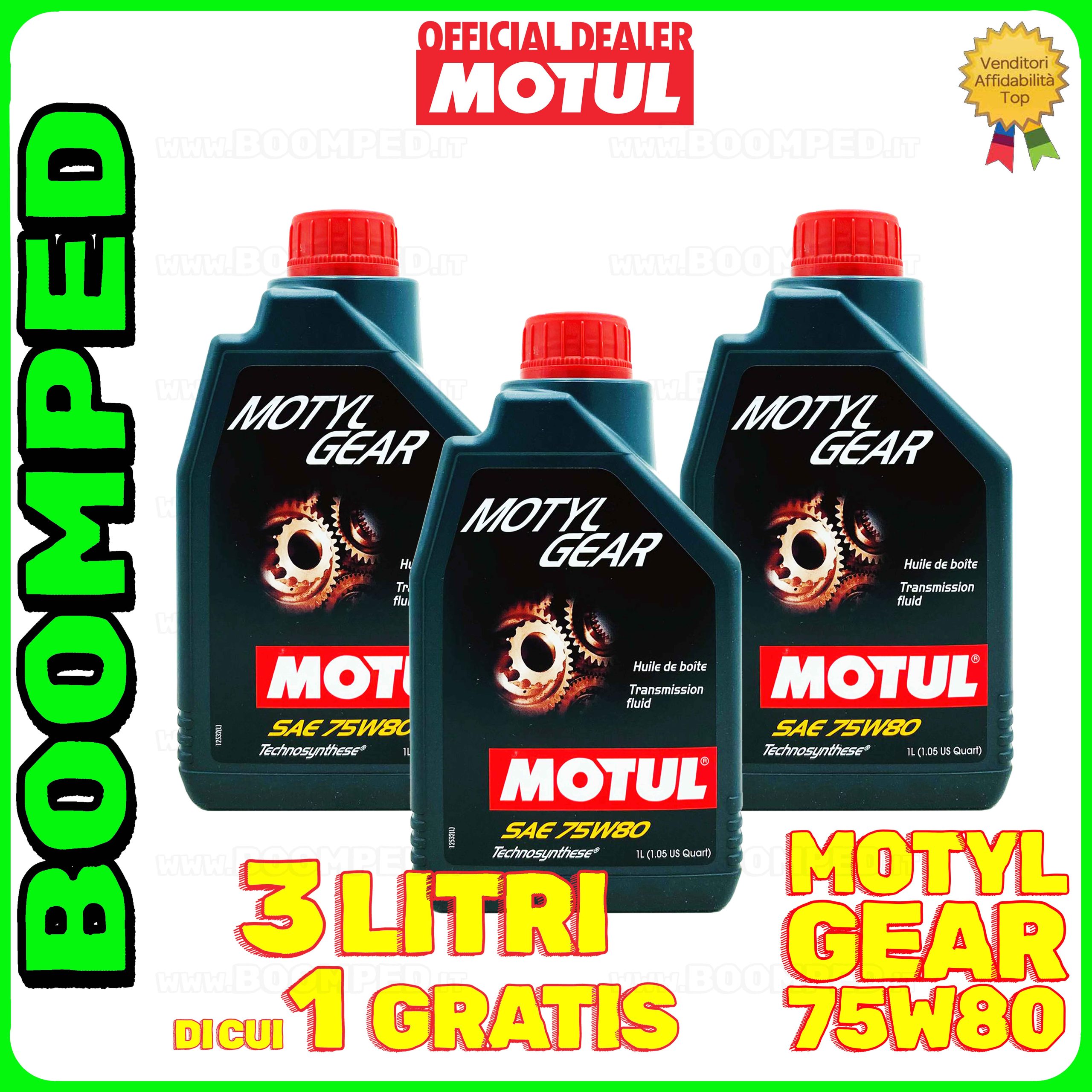 3 litri MOTUL MOTYLGEAR 75W-80 olio lubrificante trasmissione cambio GL-4 GL-5 MIL-L 2105 D 03MO75