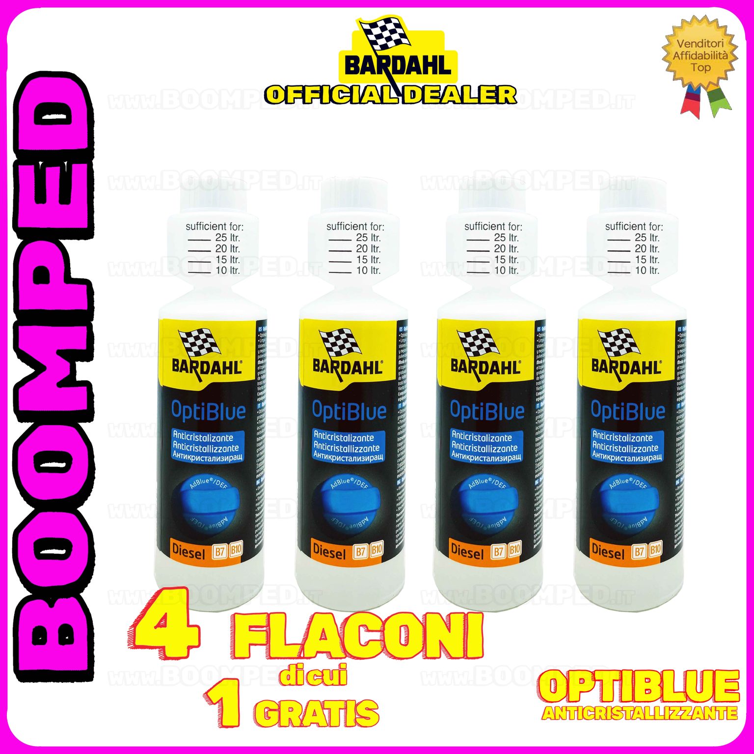4 flaconi 250ml BARDAHL OPTIBLUE additivo anticristallizzante ADBLUE auto diesel 04BD50