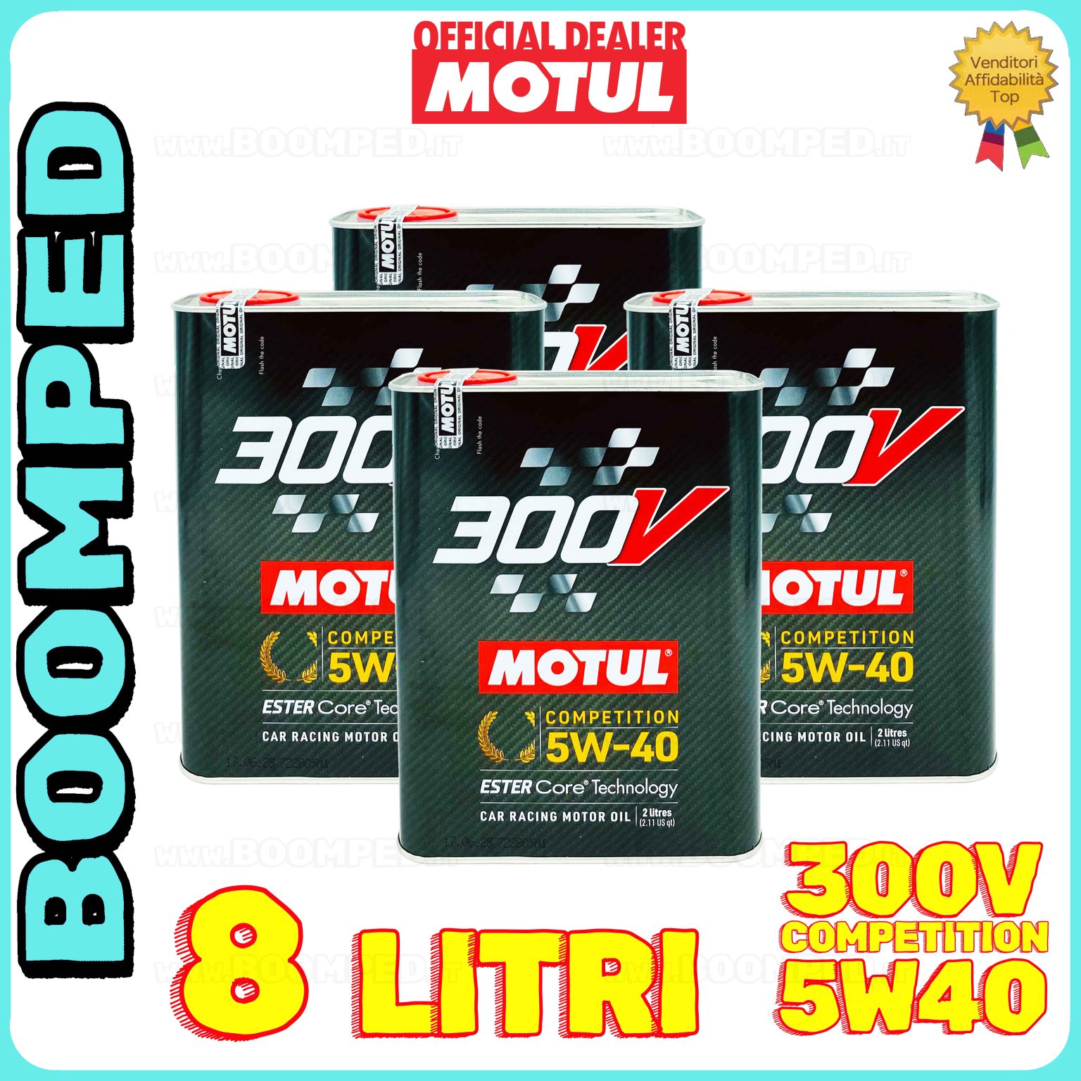 8 litri (LATTA) MOTUL 300V COMPETITION 5W-40 olio motore racing auto diesel benzina 04MO69