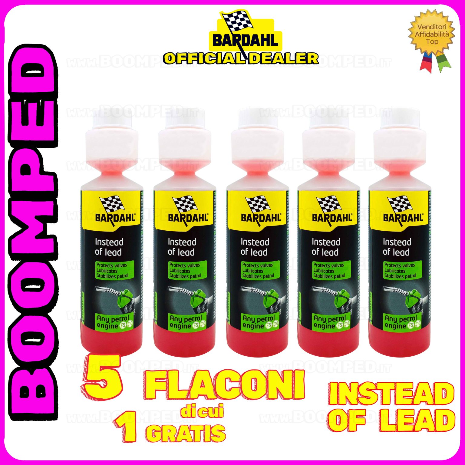 5 flaconi 250ml BARDAHL INSTEAD OF LEAD additivo sostitutivo piombo auto benzina 05BD44