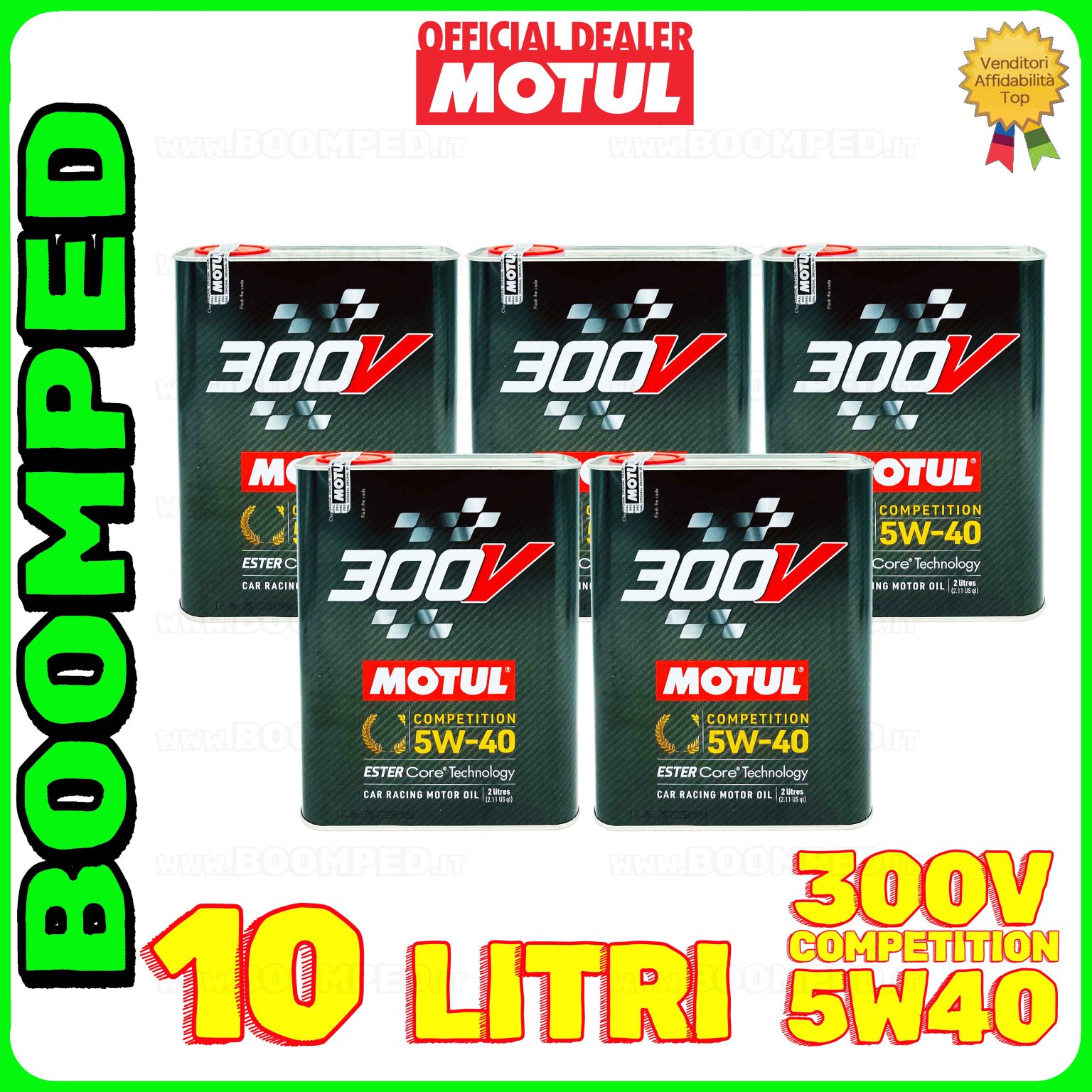10 litri (LATTA) MOTUL 300V COMPETITION 5W-40 olio motore racing auto diesel benzina 05MO69