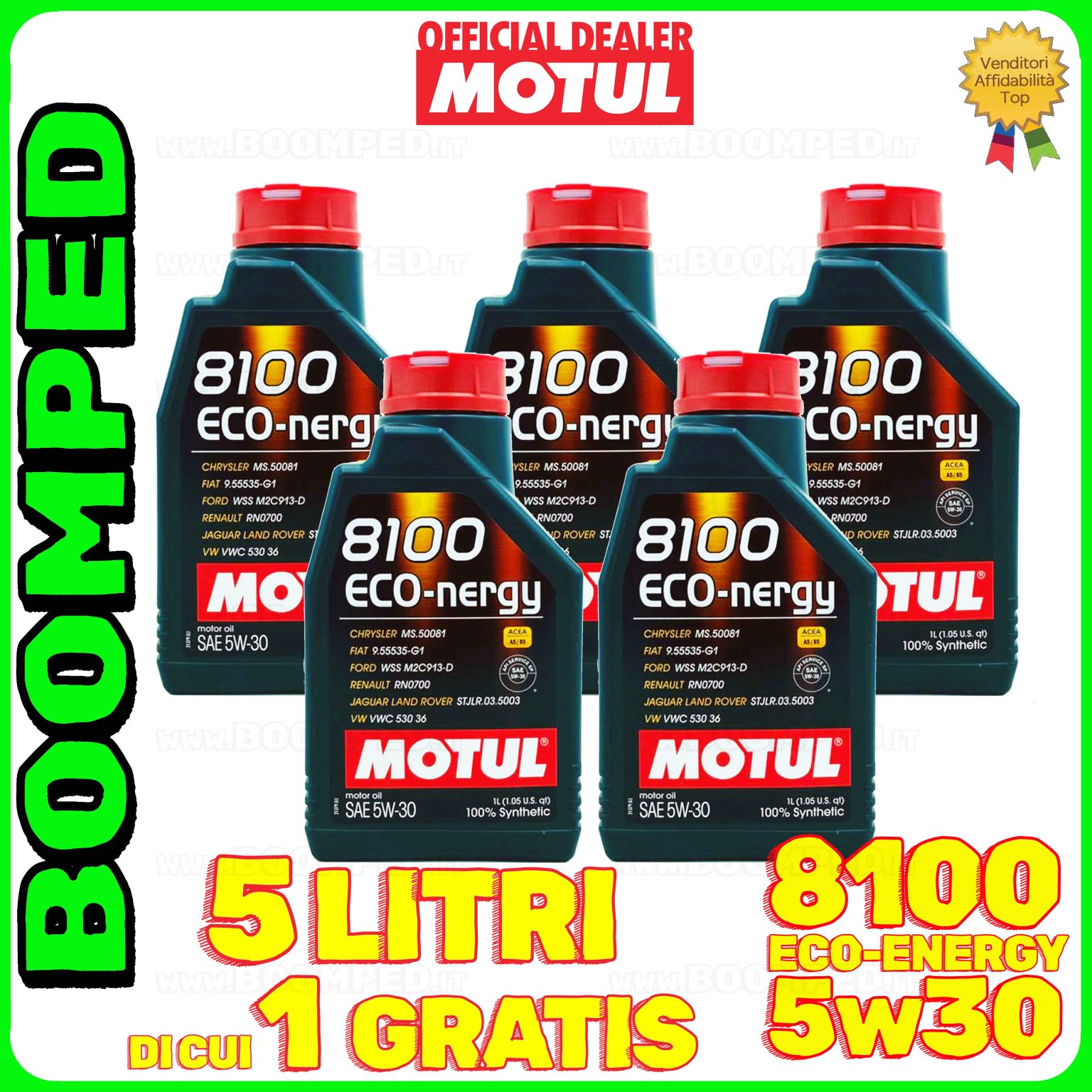 5 litri MOTUL 8100 ECO-NERGY 5W-30 olio motore auto A5/B5 SP 05MO71