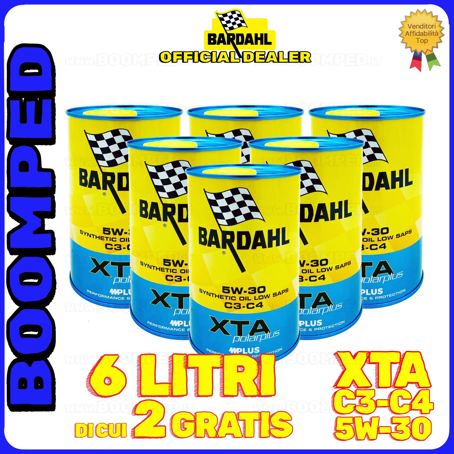 6 litri BARDAHL XTA 5W-30 C3 C4 olio motore auto sintetico Renault RN0720, MB 229.31 / 229.51 / 226.51 06BD55