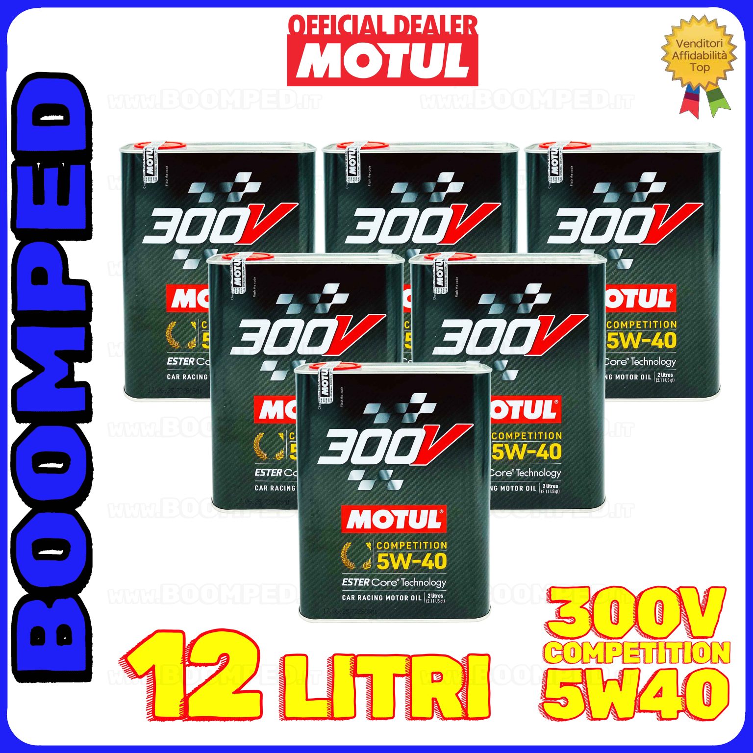 12 litri (LATTA) MOTUL 300V COMPETITION 5W-40 olio motore racing auto diesel benzina 06MO69