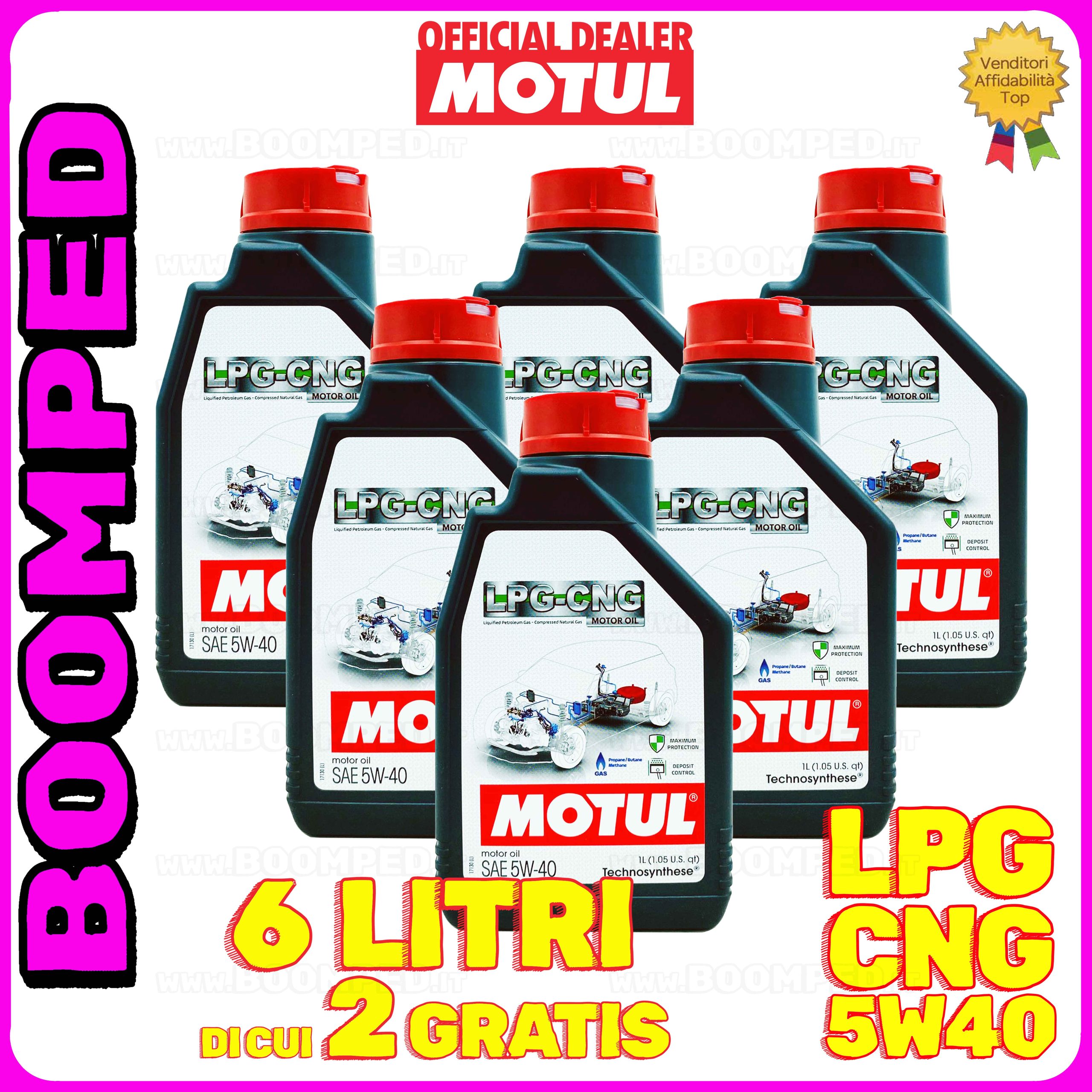 6 litri MOTUL LPG-CNG 5W-40 olio motore auto GPL METANO BI-FUEL 06MO77
