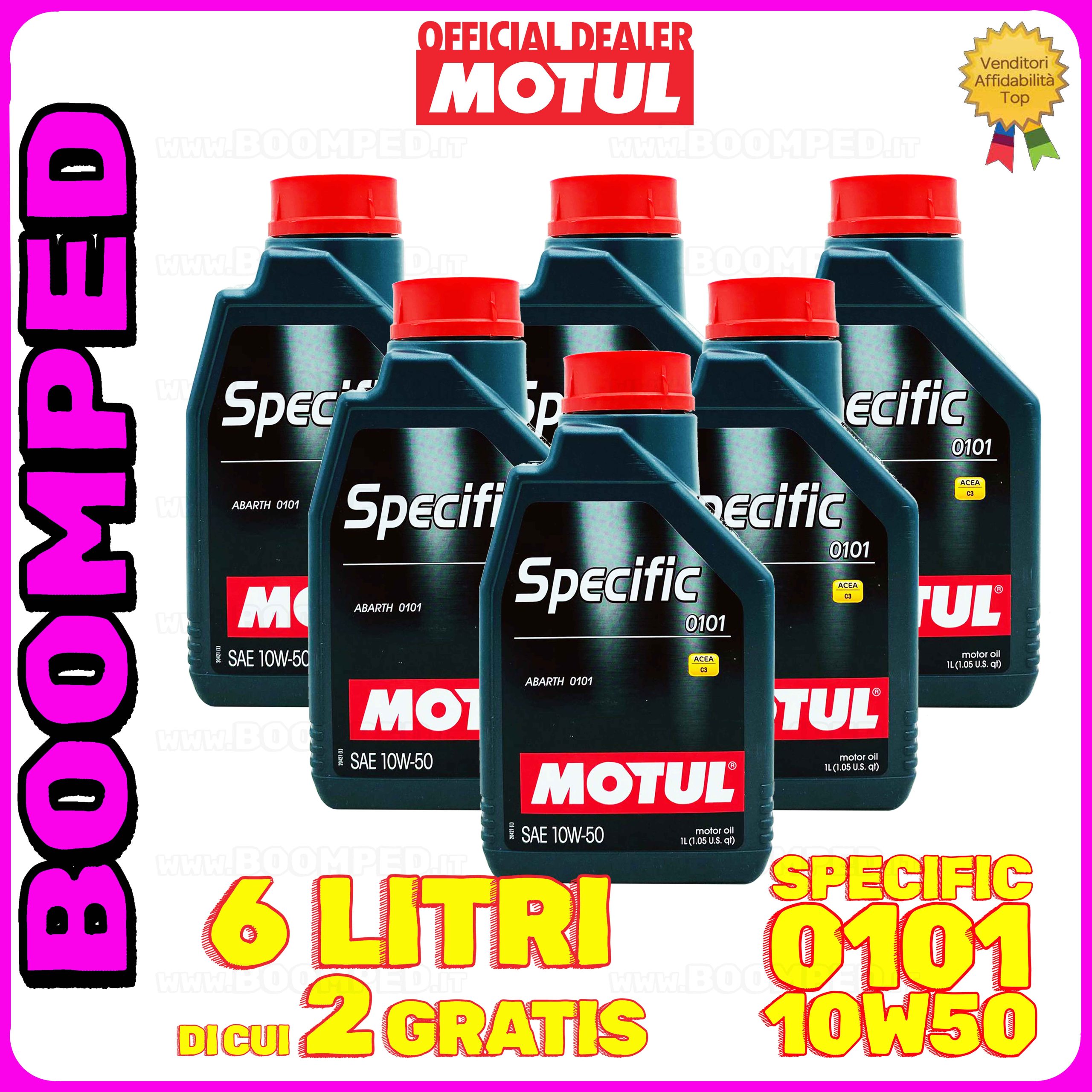 6 litri MOTUL SPECIFIC 0101 10W-50 olio motore auto ABARTH C3 SN (flacone 1 LT) 06MO79