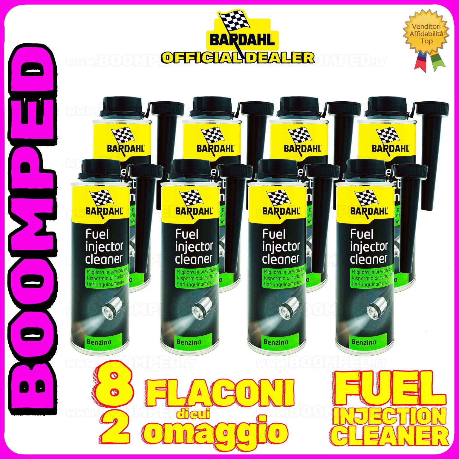8 flaconi 300ml BARDAHL FUEL INJECTOR CLEANER additivo pulitore valvole motore auto benzina 08BD45