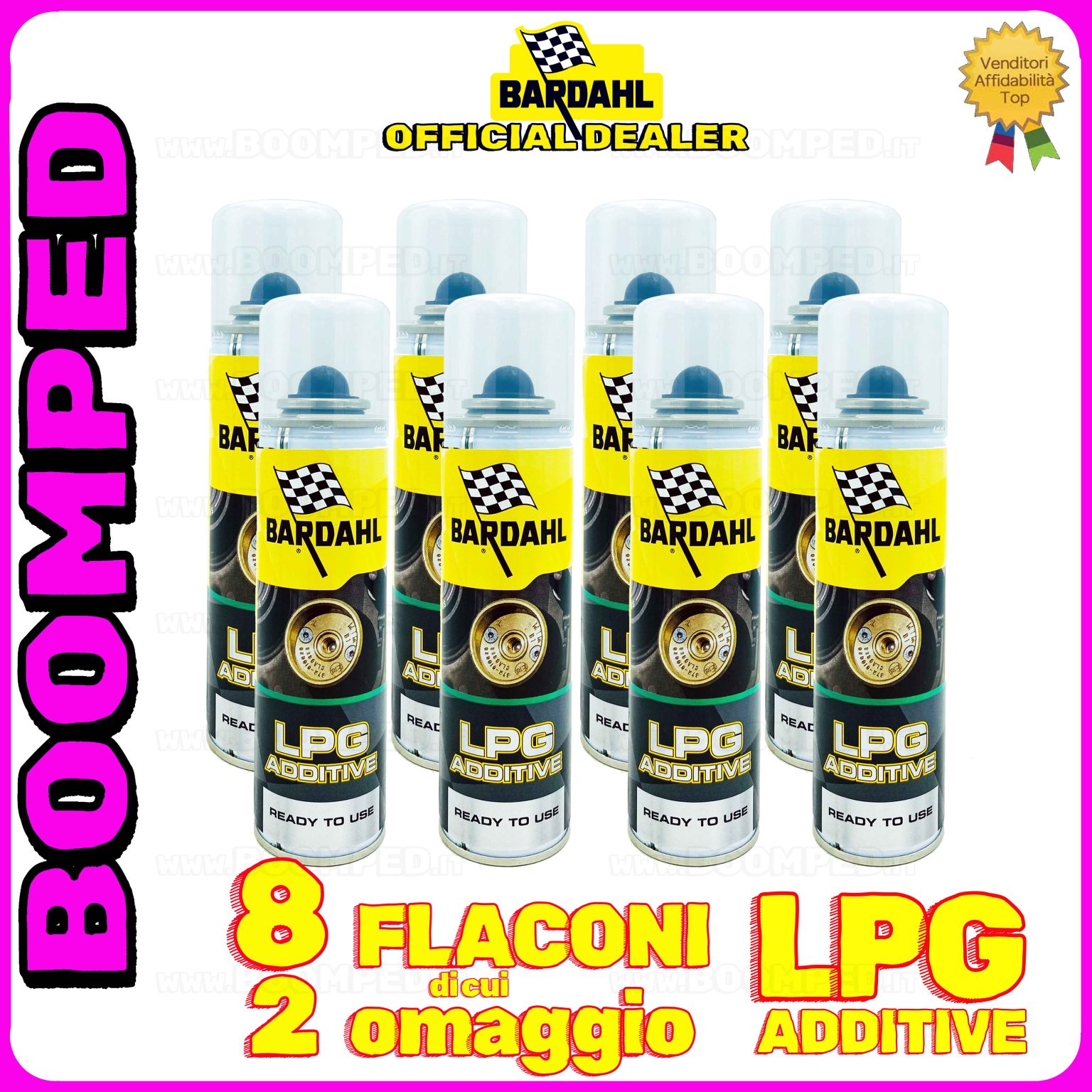 8 flaconi 150ml BARDAHL LPG ADDITIVE additivo pulizia motore auto GPL benzina 08BD49