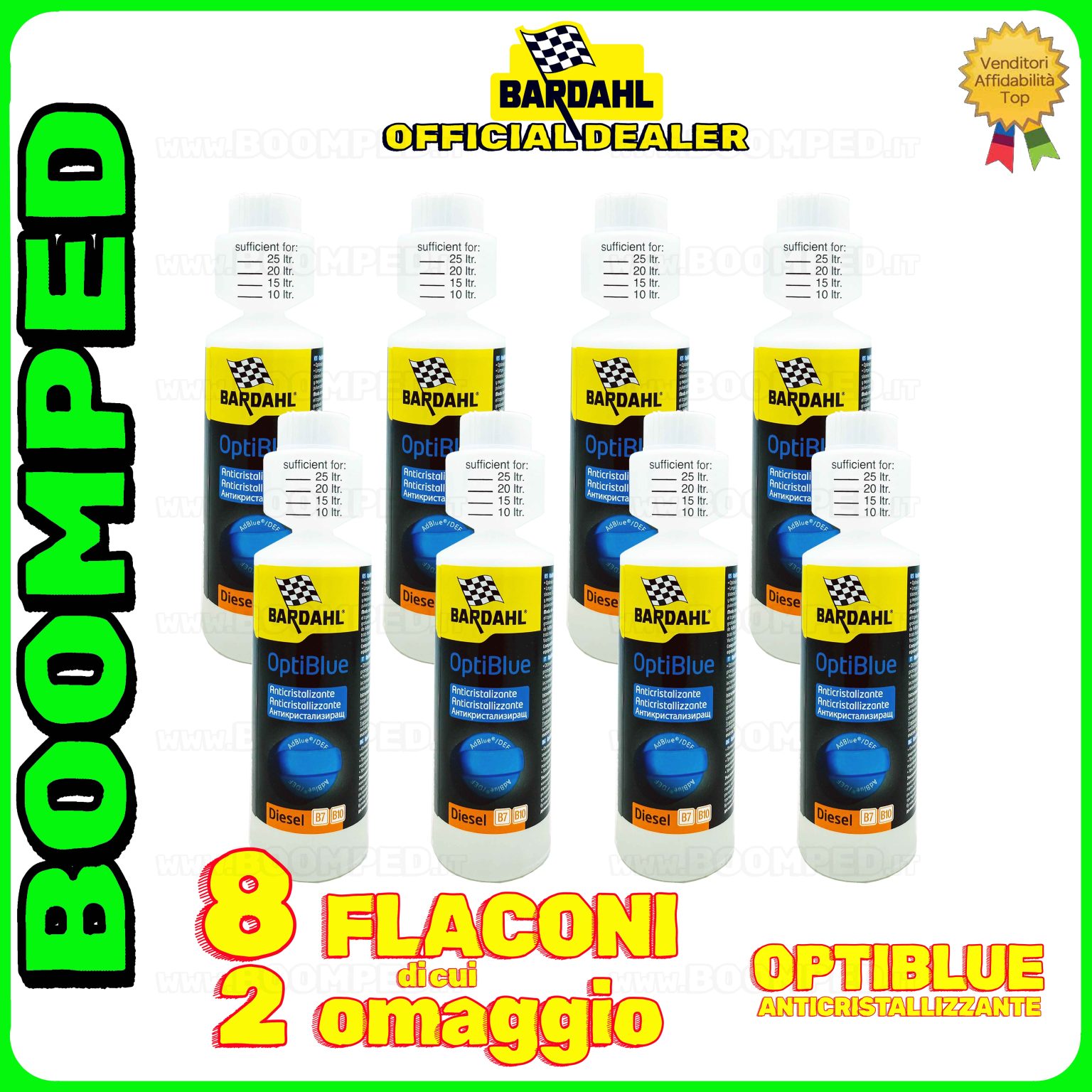 8 flaconi 250ml BARDAHL OPTIBLUE additivo anticristallizzante ADBLUE auto diesel 08BD50