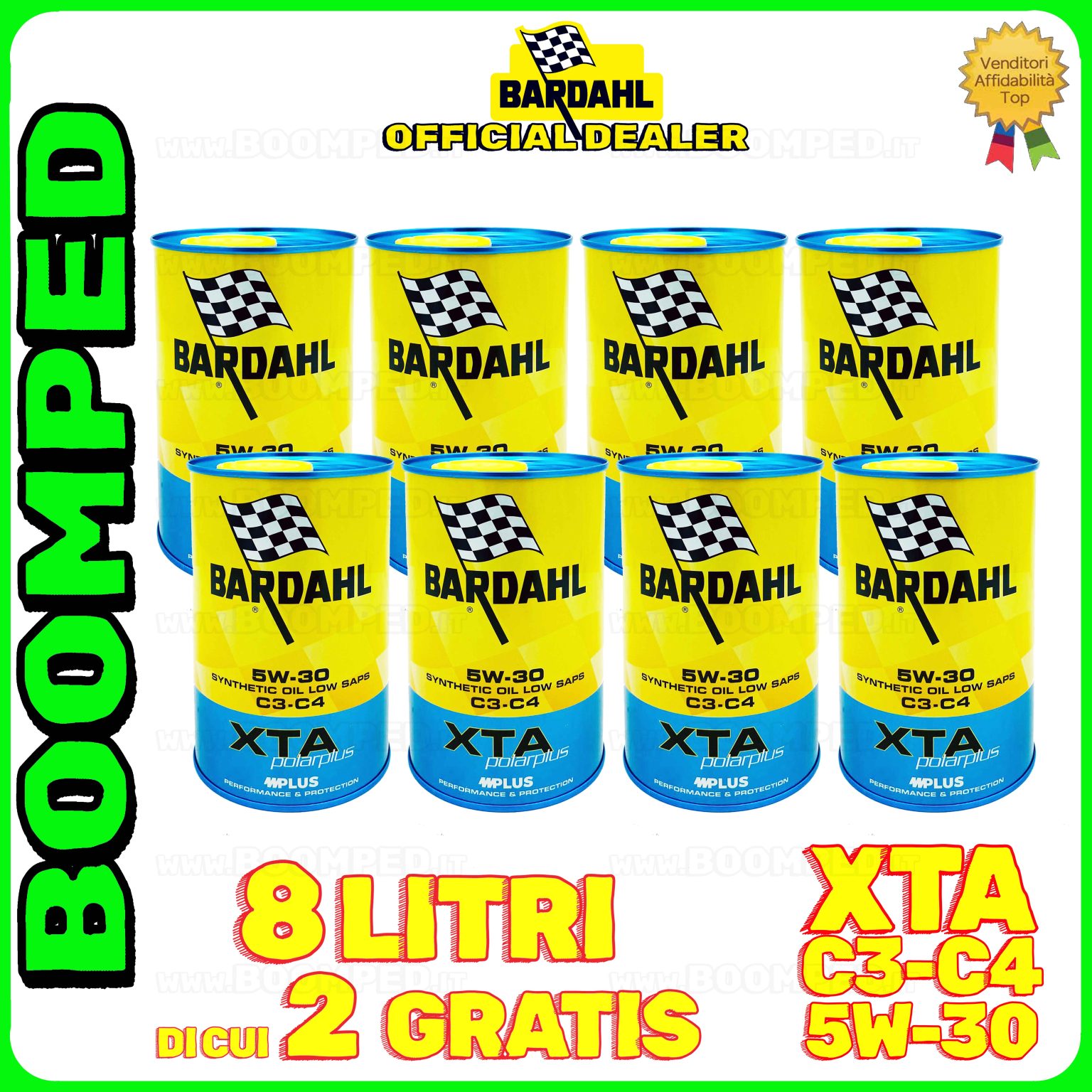 8 litri BARDAHL XTA 5W-30 C3 C4 olio motore auto sintetico Renault RN0720, MB 229.31 / 229.51 / 226.51 08BD55