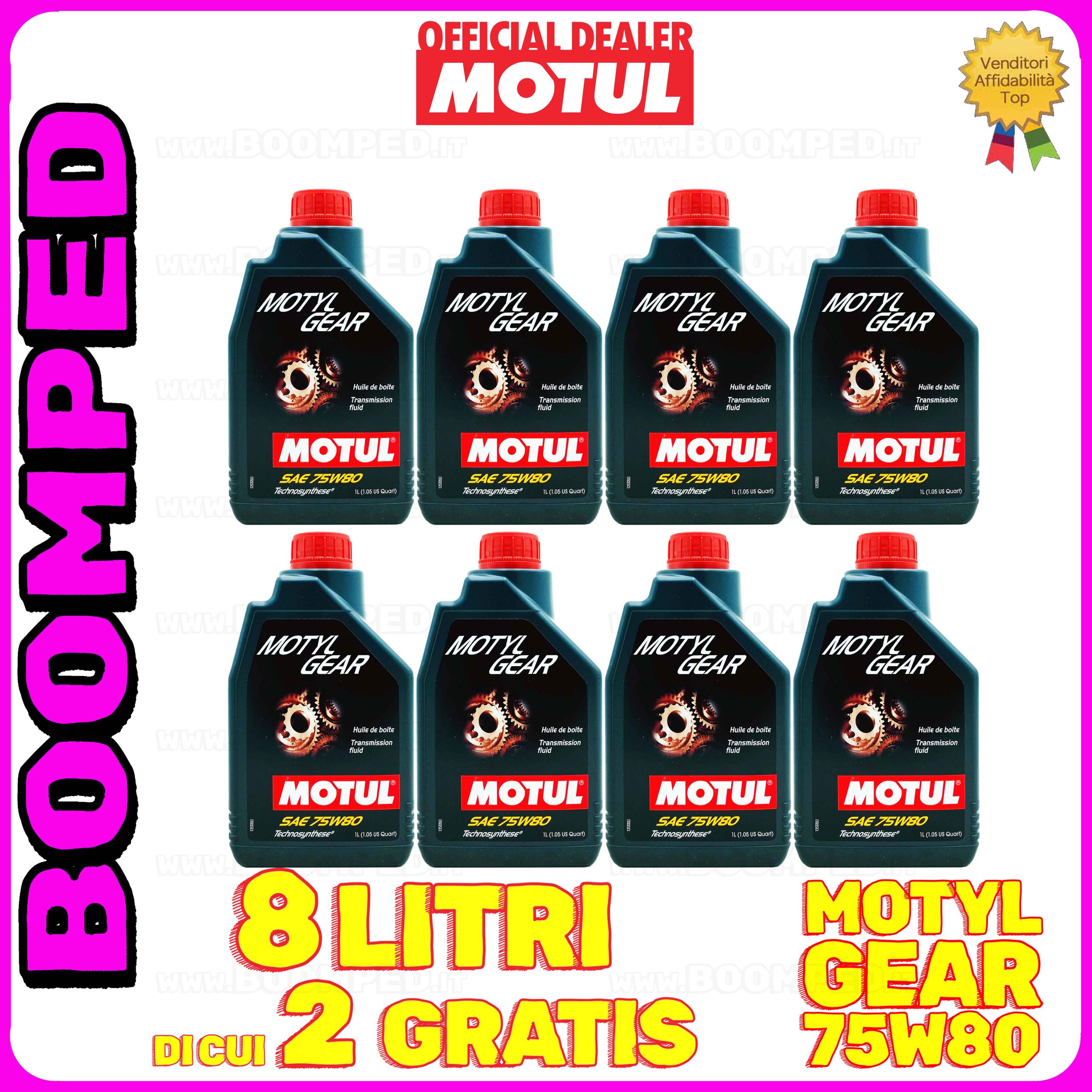 8 litri MOTUL MOTYLGEAR 75W-80 olio lubrificante trasmissione cambio GL-4 GL-5 MIL-L 2105 D 08MO75