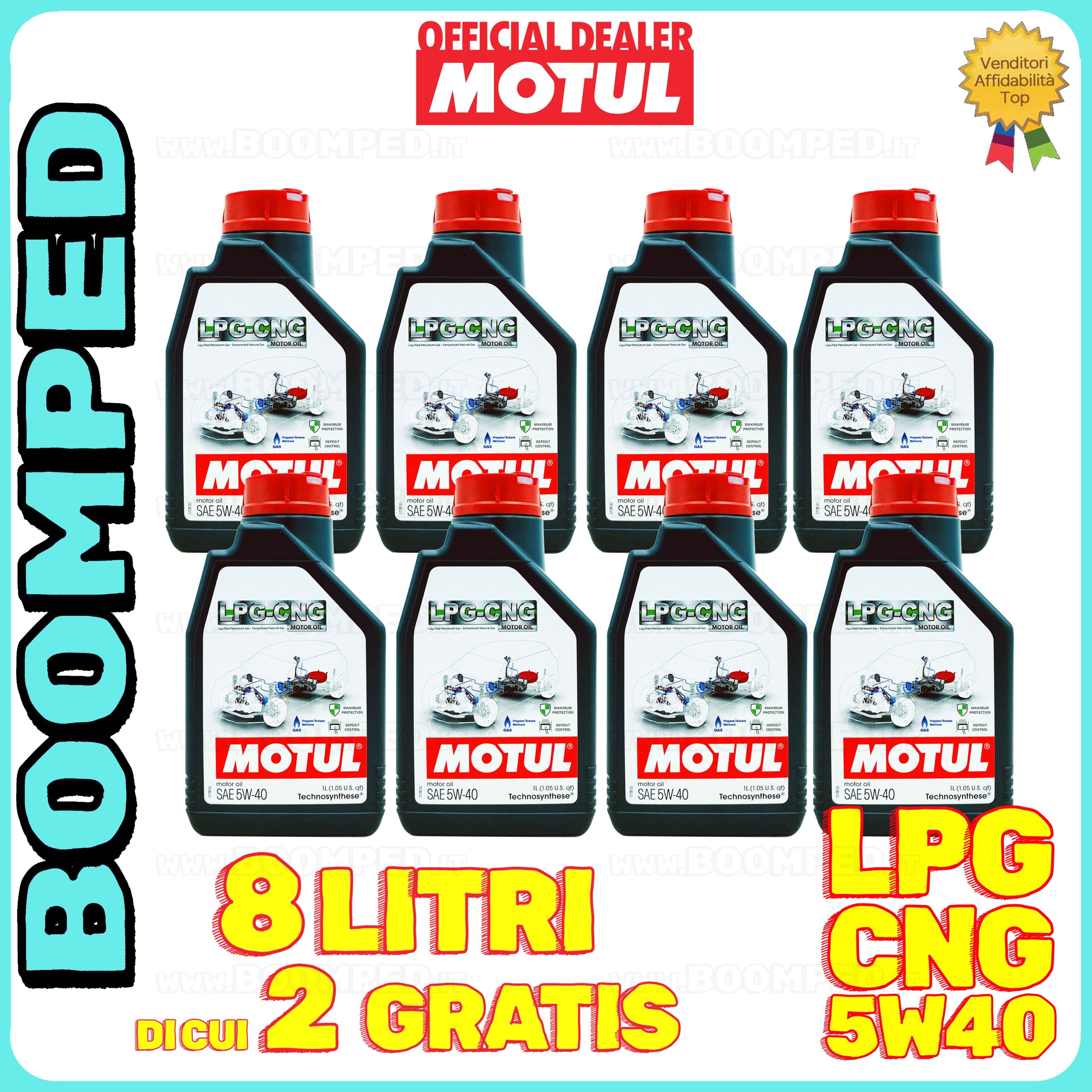 8 litri MOTUL LPG-CNG 5W-40 olio motore auto GPL METANO BI-FUEL 08MO77