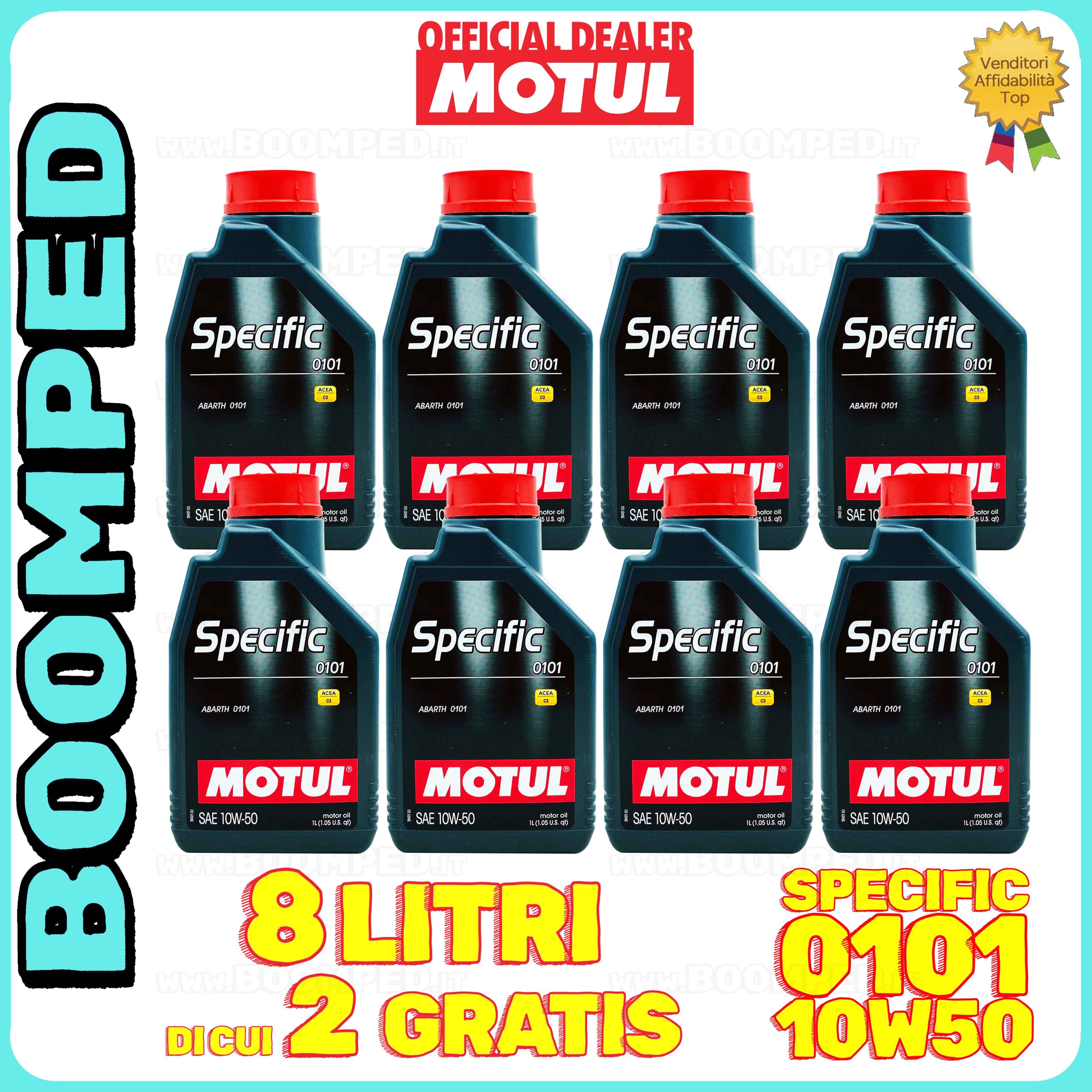8 litri MOTUL SPECIFIC 0101 10W-50 olio motore auto ABARTH C3 SN (flacone 1 LT) 08MO79