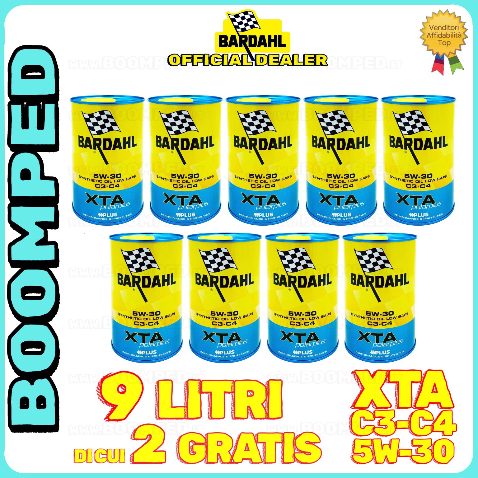9 litri BARDAHL XTA 5W-30 C3 C4 olio motore auto sintetico Renault RN0720, MB 229.31 / 229.51 / 226.51 09BD55