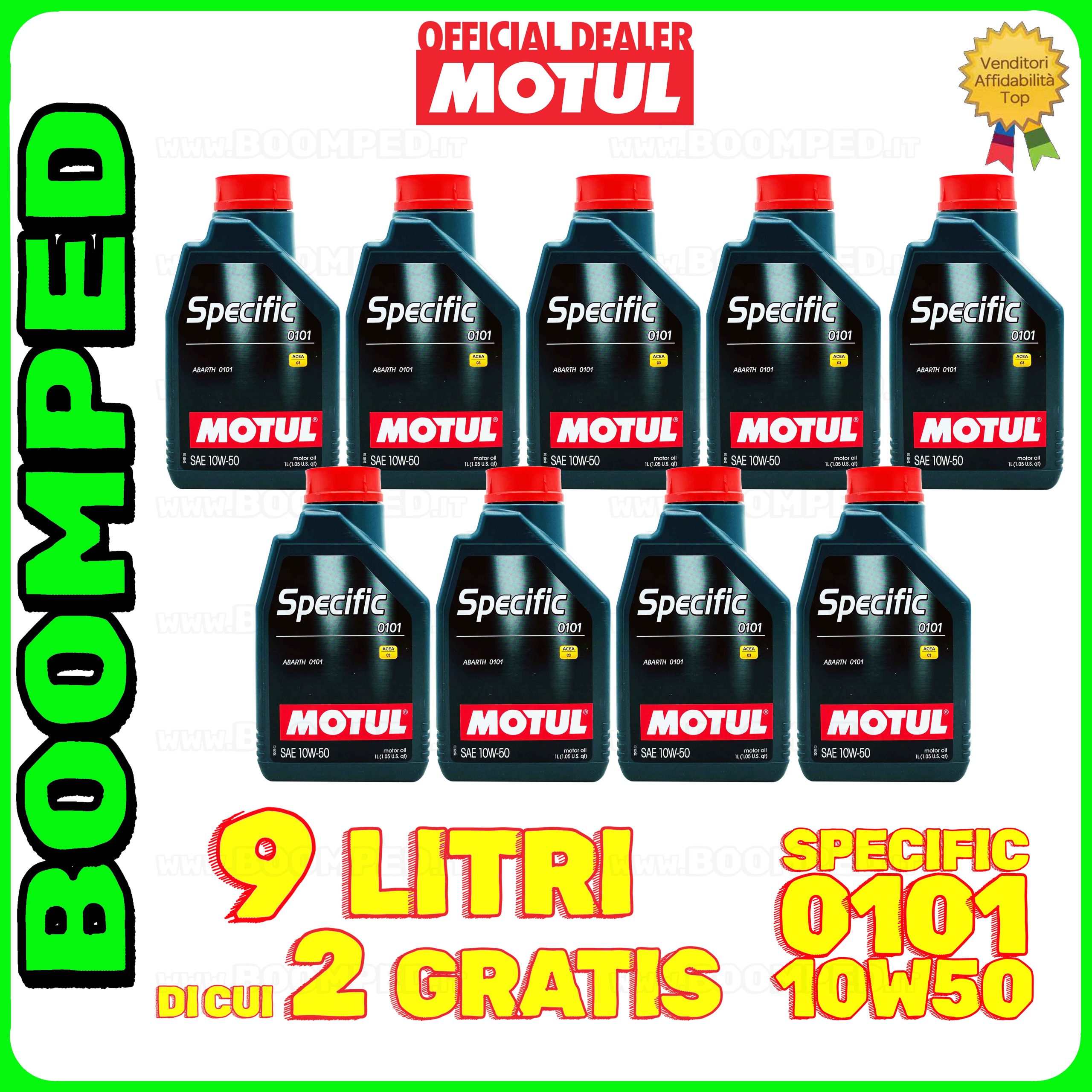 9 litri MOTUL SPECIFIC 0101 10W-50 olio motore auto ABARTH C3 SN (flacone 1 LT) 09MO79