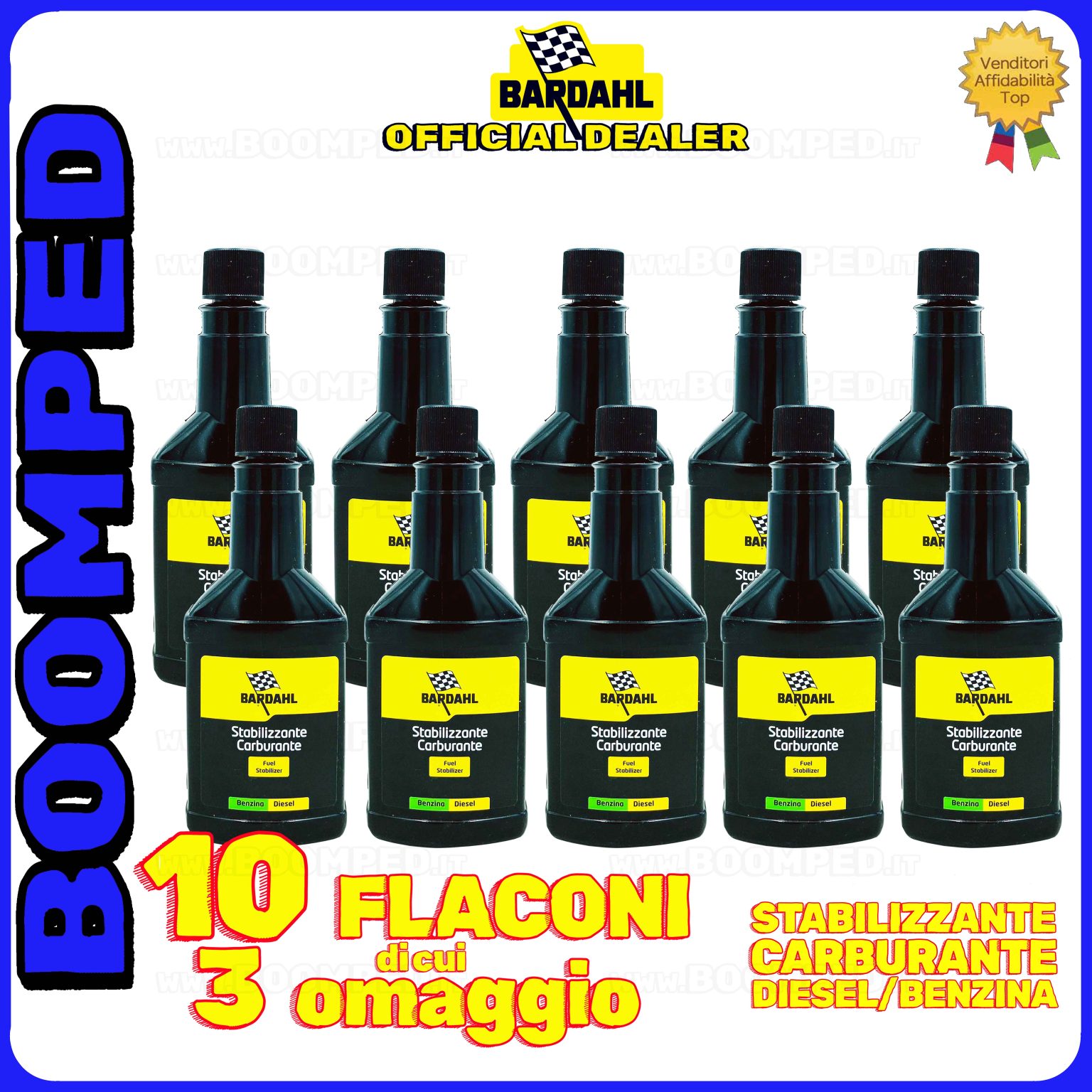 10 flaconi 150ml BARDAHL STABILIZZANTE CARBURANTE additivo anti depositi carburante auto moto benzina diesel 10BD51