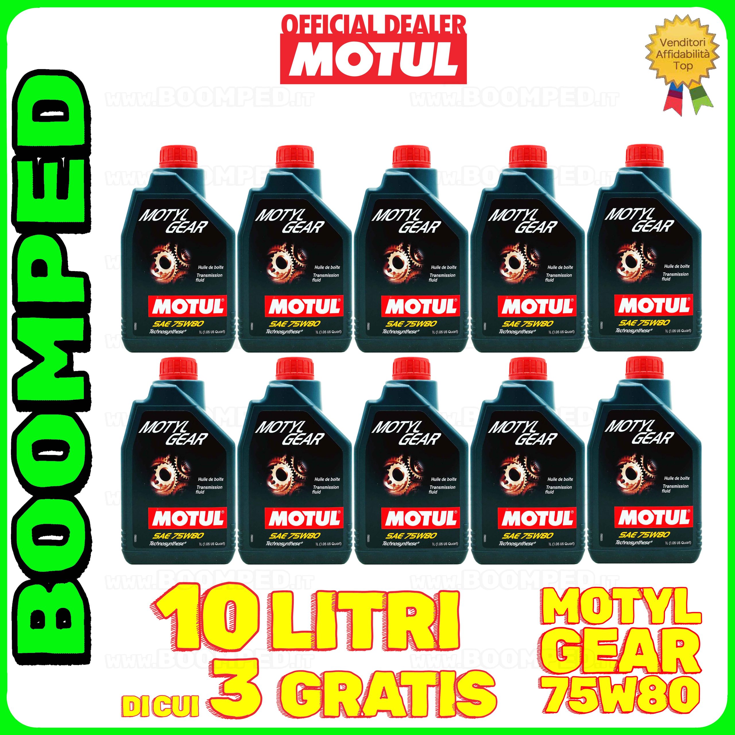 10 litri MOTUL MOTYLGEAR 75W-80 olio lubrificante trasmissione cambio GL-4 GL-5 MIL-L 2105 D 10MO75