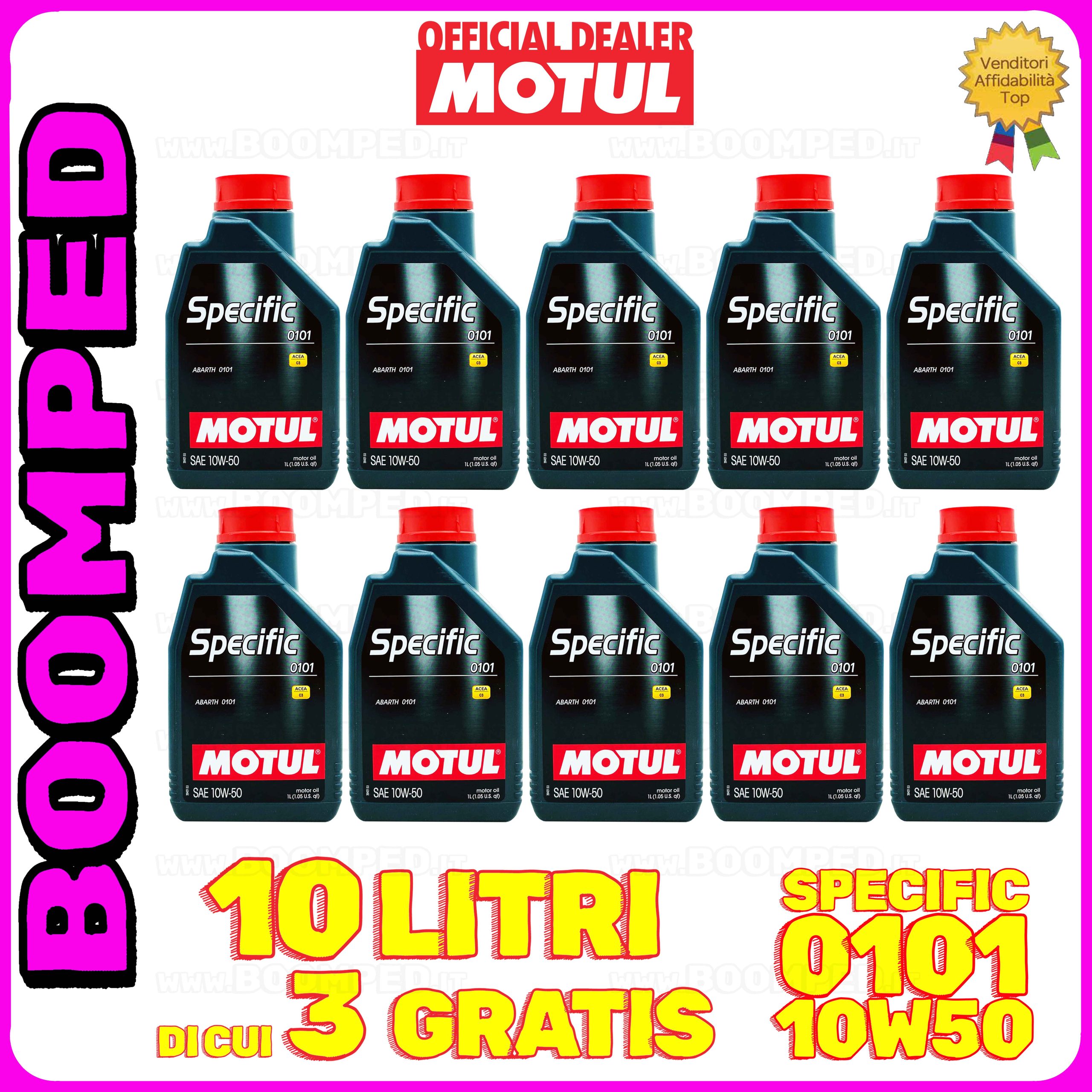 10 litri MOTUL SPECIFIC 0101 10W-50 olio motore auto ABARTH C3 SN (flacone 1 LT) 10MO79