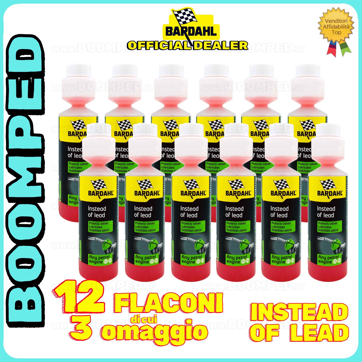 12 flaconi 250ml BARDAHL INSTEAD OF LEAD additivo sostitutivo piombo auto benzina 12BD44